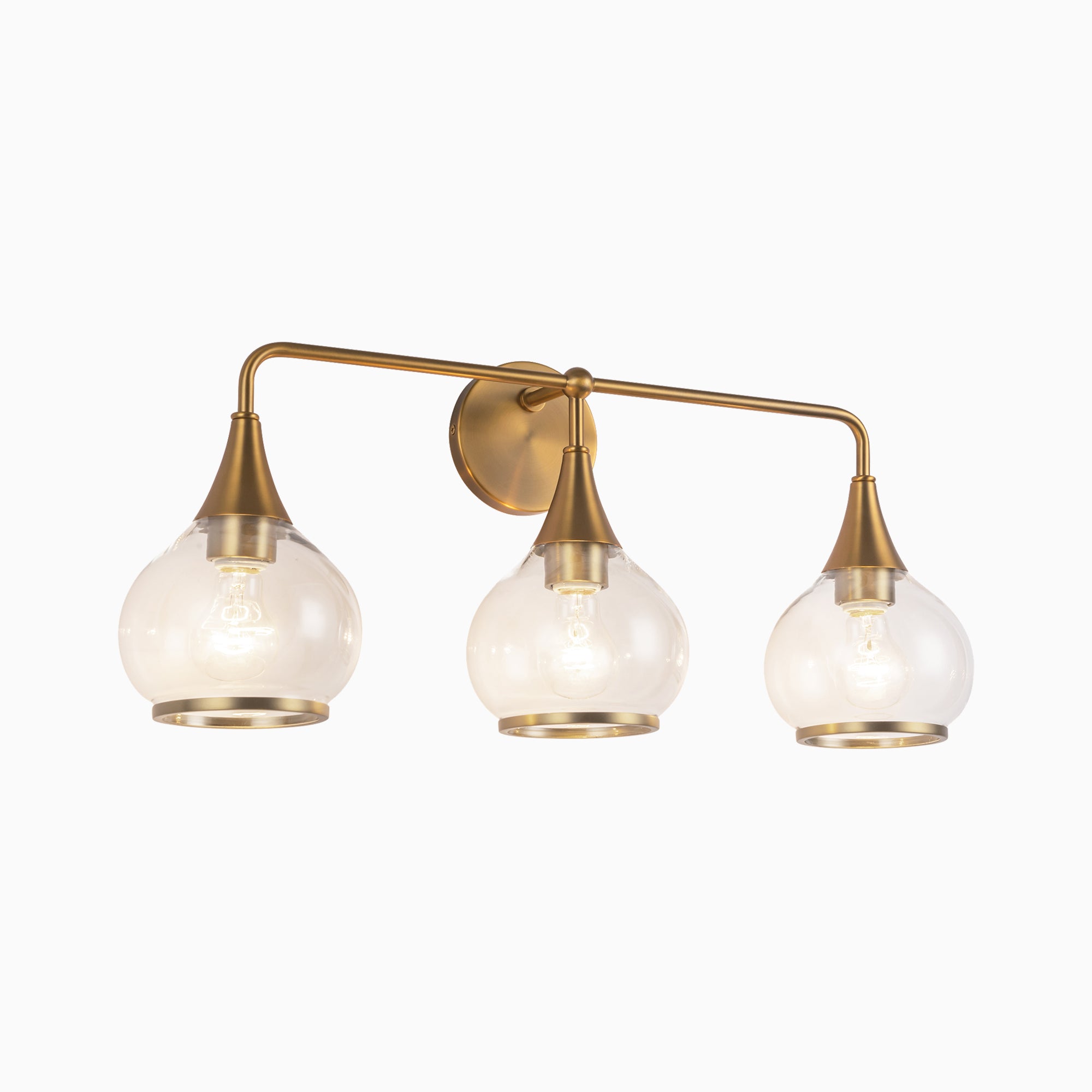 Eleanor 26" 3 Lights Vanity Light in Aged Gold/Clear Glass