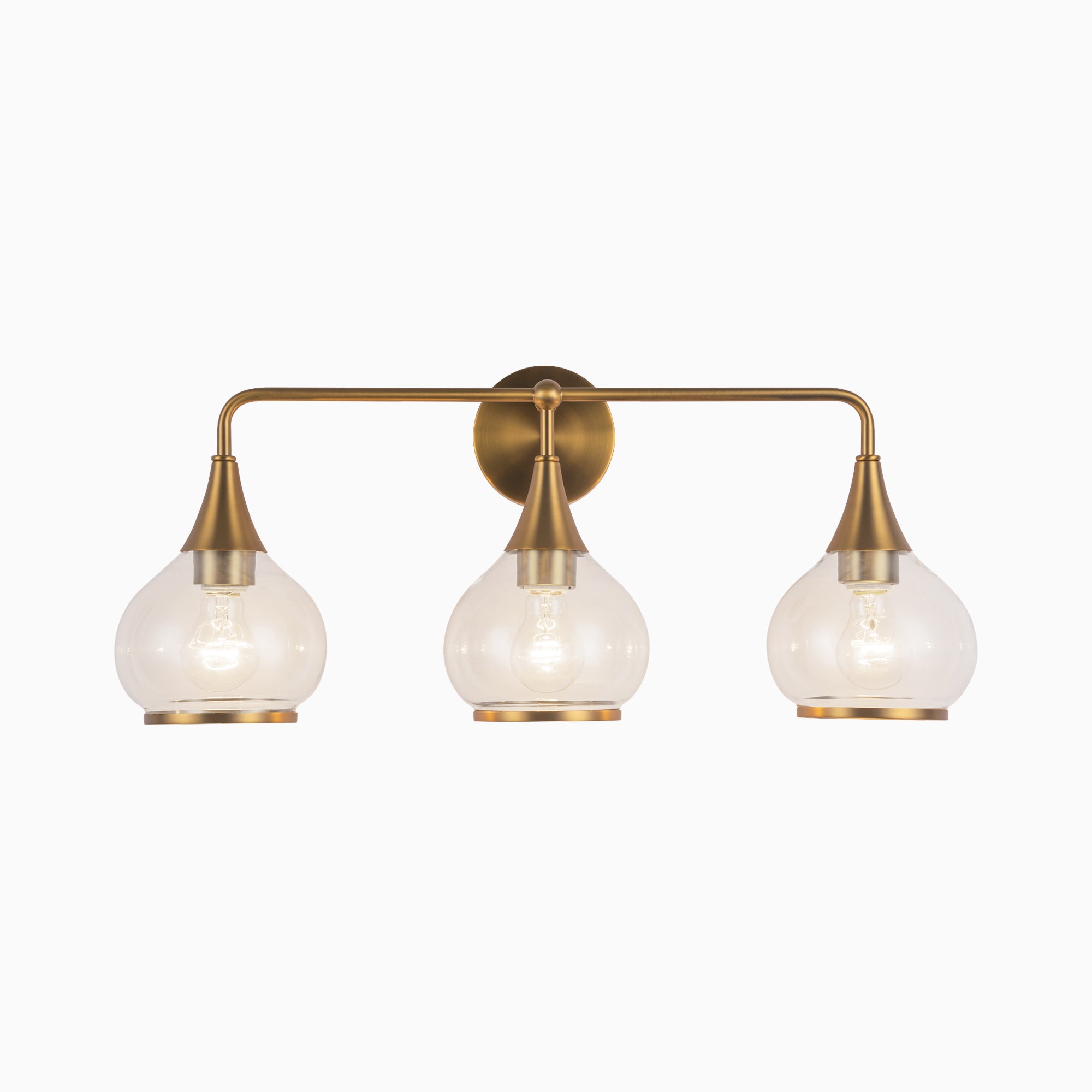 Eleanor 26" 3 Lights Vanity Light in Aged Gold/Clear Glass