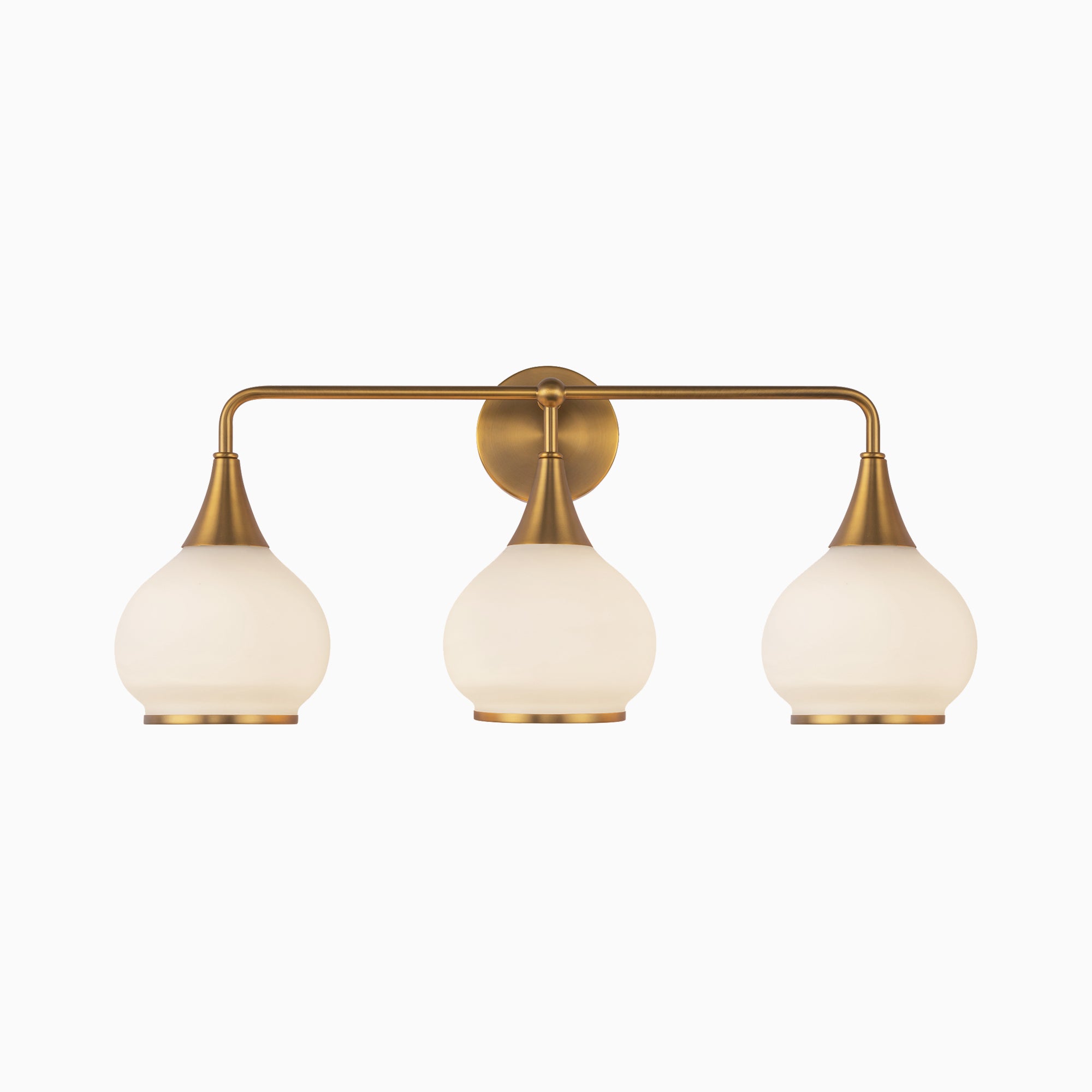 Eleanor 26" 3 Lights Vanity Light in Aged Gold/Opal Matte Glass