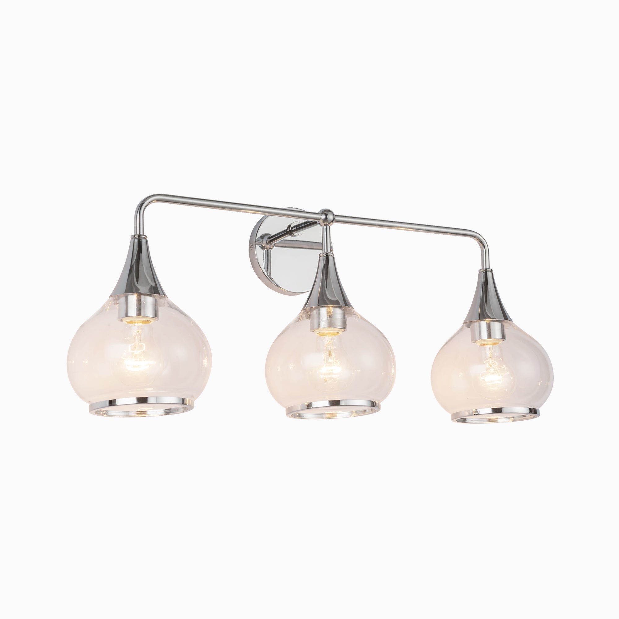 Eleanor 26" 3 Lights Vanity Light in Chrome/Clear Glass