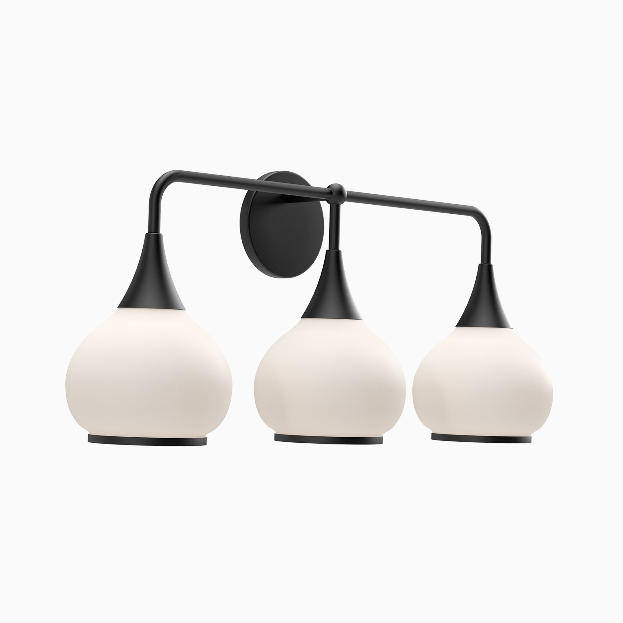 Eleanor 26" 3 Lights Vanity Light in Matte Black/Opal Matte Glass