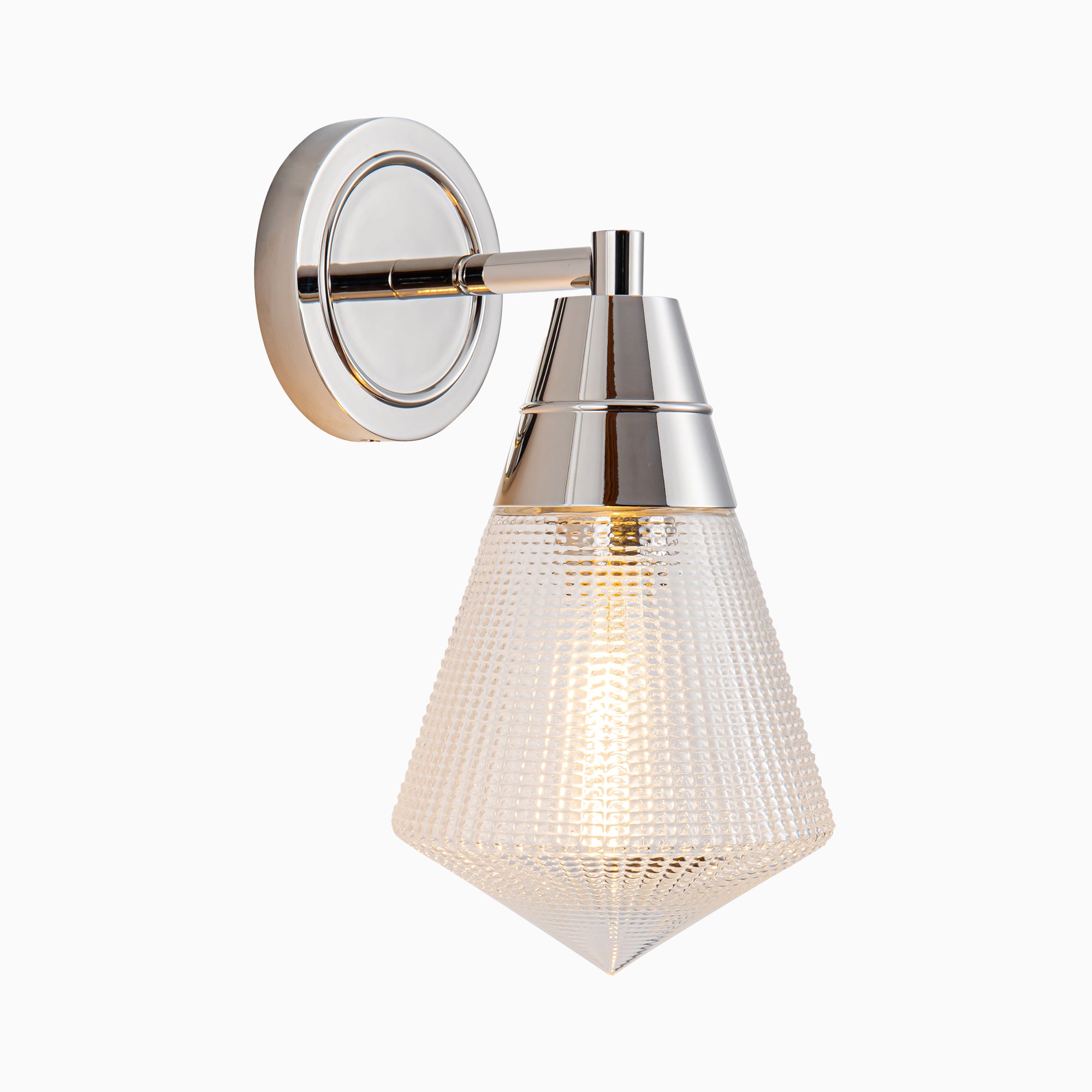 Irene 6" 1 Light Wall/Vanity Light in Polished Nickel/Prismatic Glass