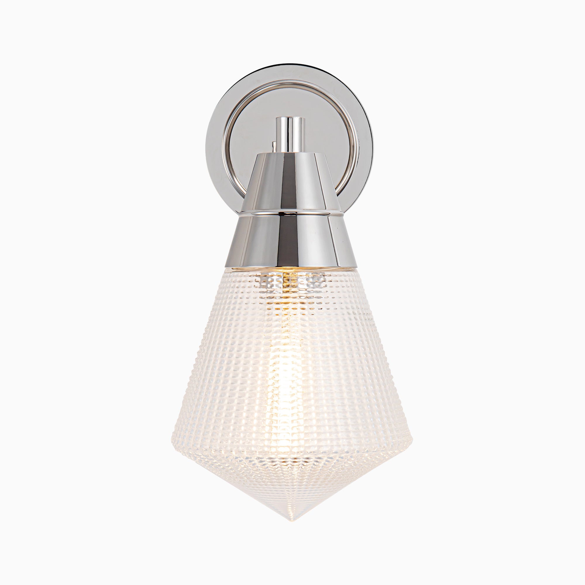 Irene 6" 1 Light Wall/Vanity Light in Polished Nickel/Prismatic Glass