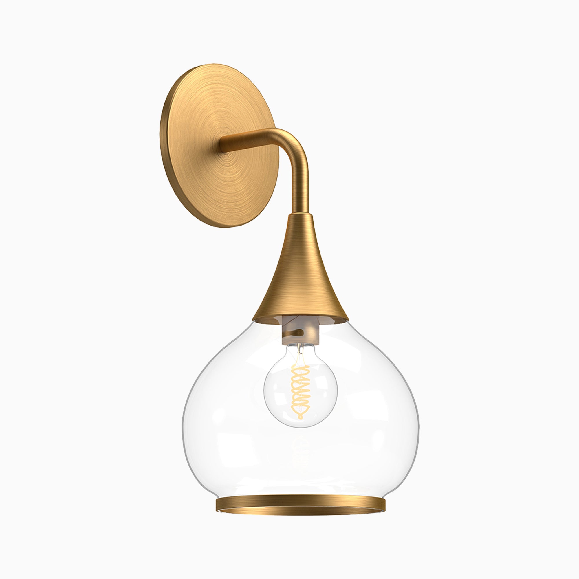 Eleanor 6" 1 Light Wall/Vanity Light in Aged Gold/Clear Glass