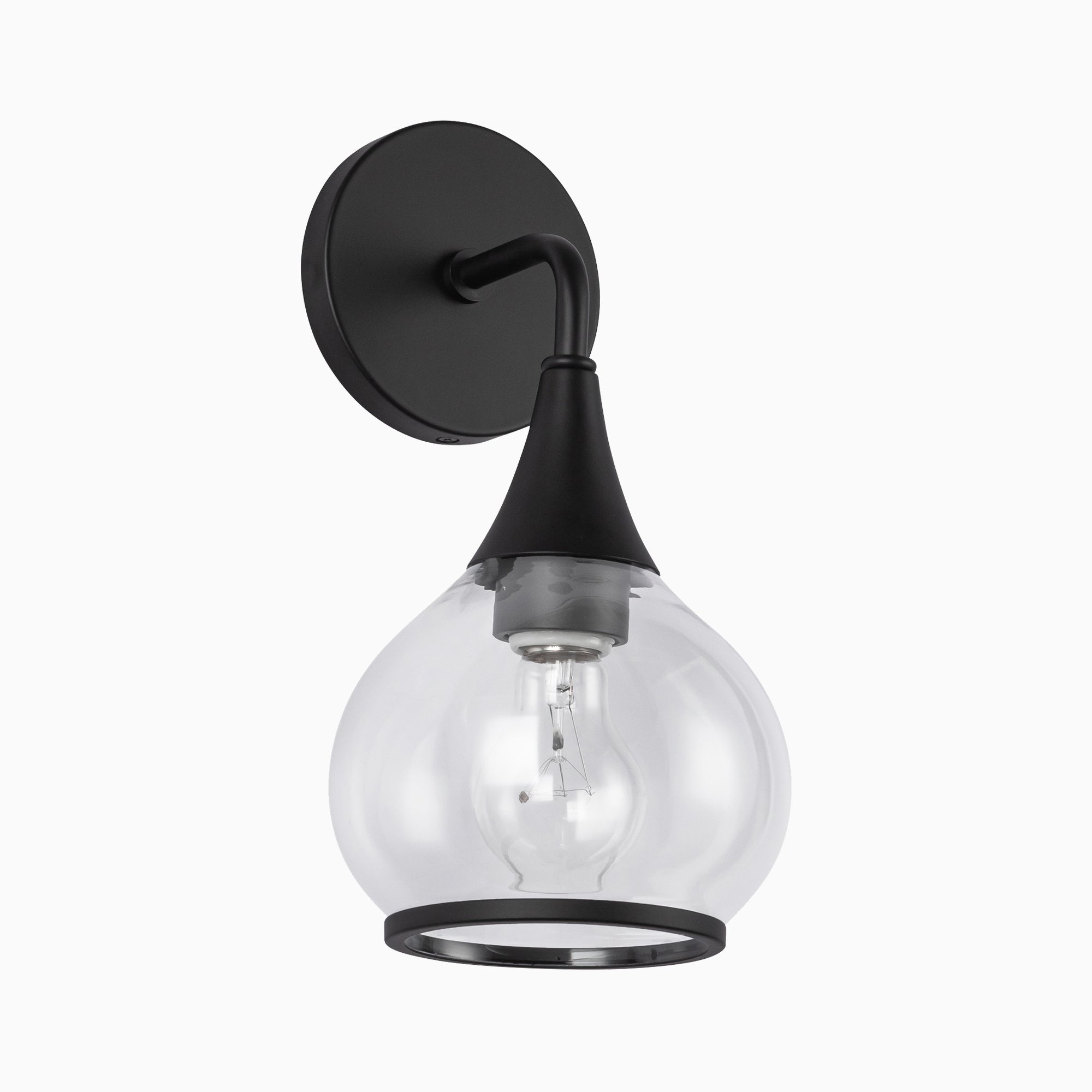 Eleanor 6" 1 Light Wall/Vanity Light in Clear Glass/Matte Black