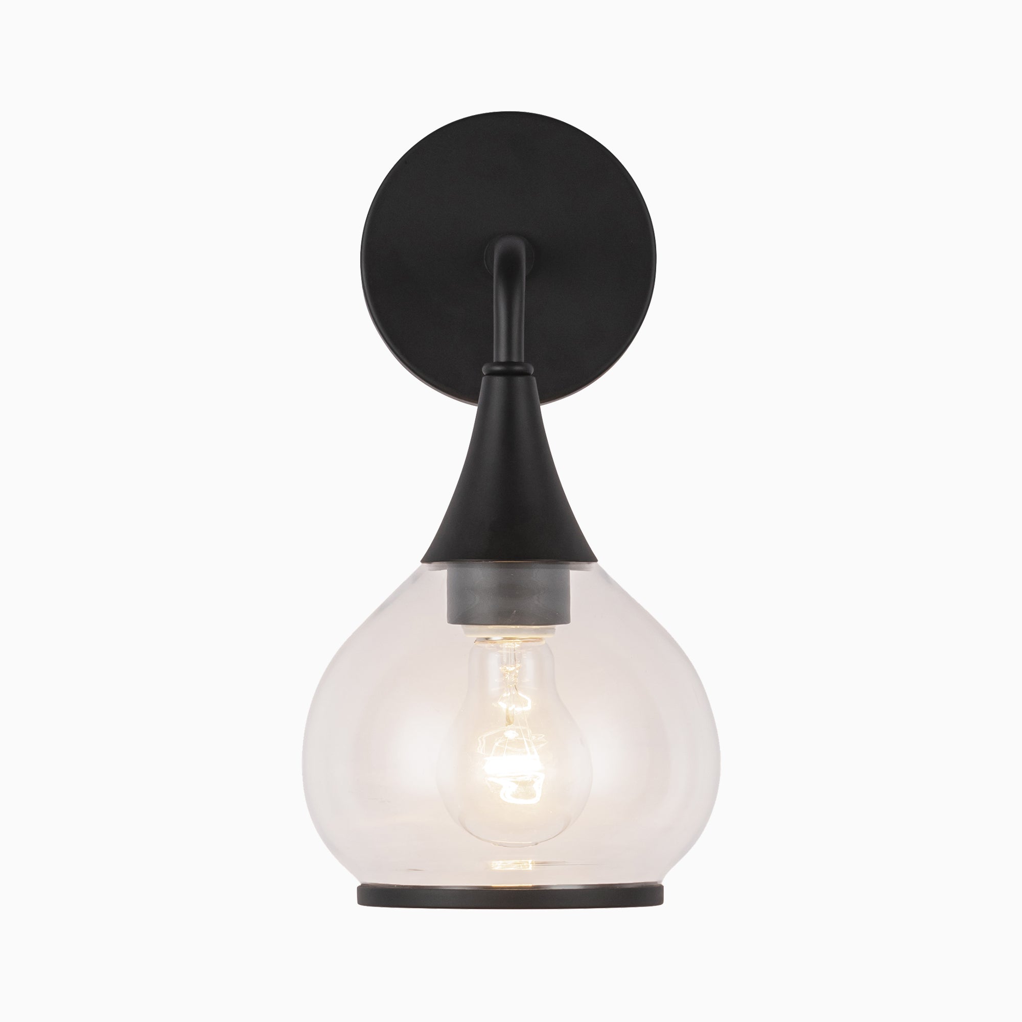 Eleanor 6" 1 Light Wall/Vanity Light in Clear Glass/Matte Black