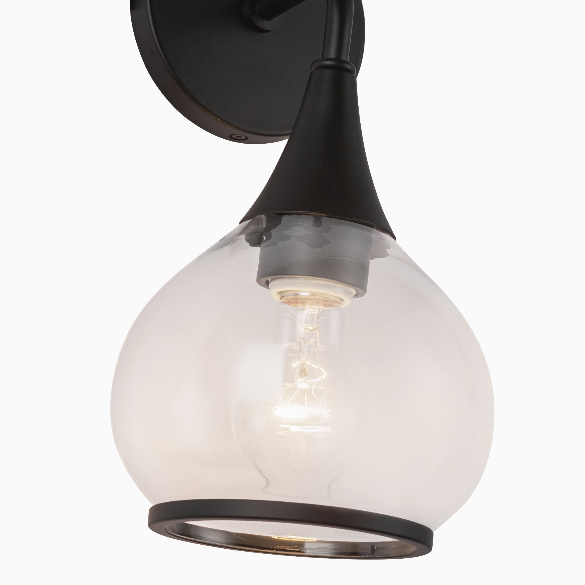 Eleanor 6" 1 Light Wall/Vanity Light in Clear Glass/Matte Black