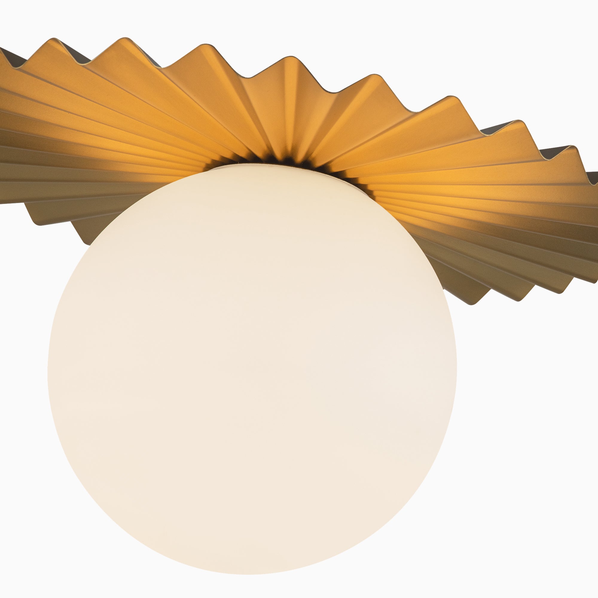 Priya 14" 1 Light Flush Mount in Brushed Gold/Opal Matte Glass
