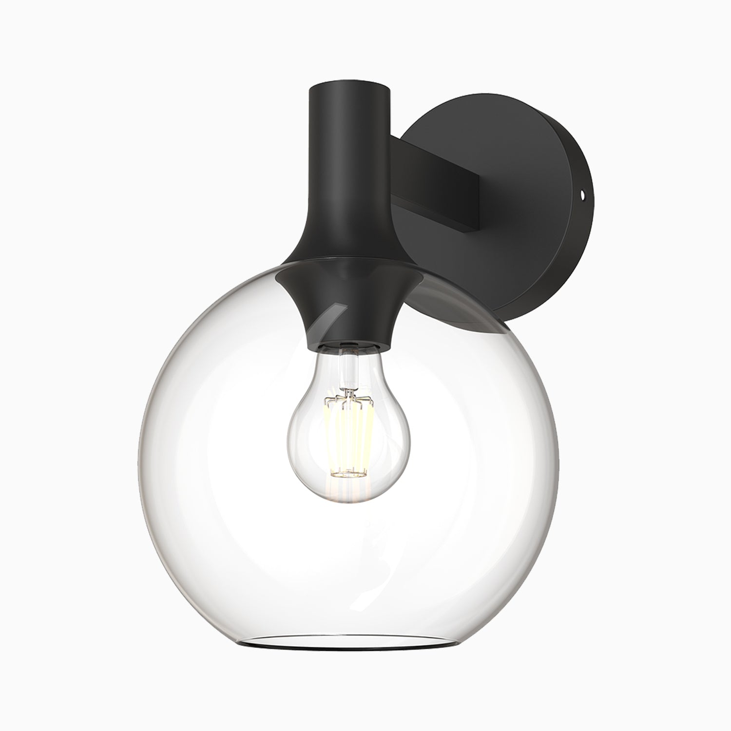 Wanda 8" 1 Light Wall/Vanity Light in Clear Glass/Matte Black