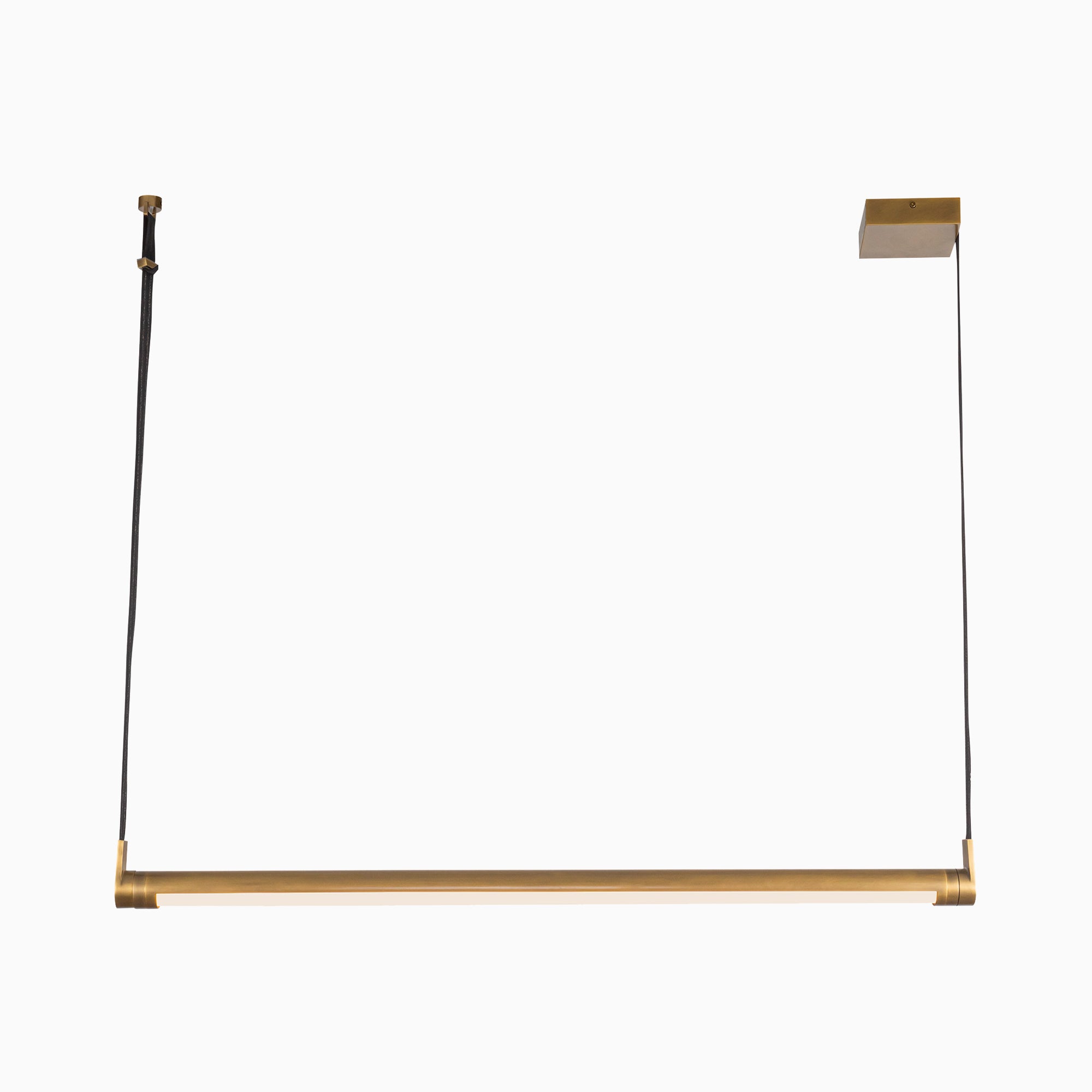 Carson 41" LED Linear Pendant in Vintage Brass, Universal Voltage