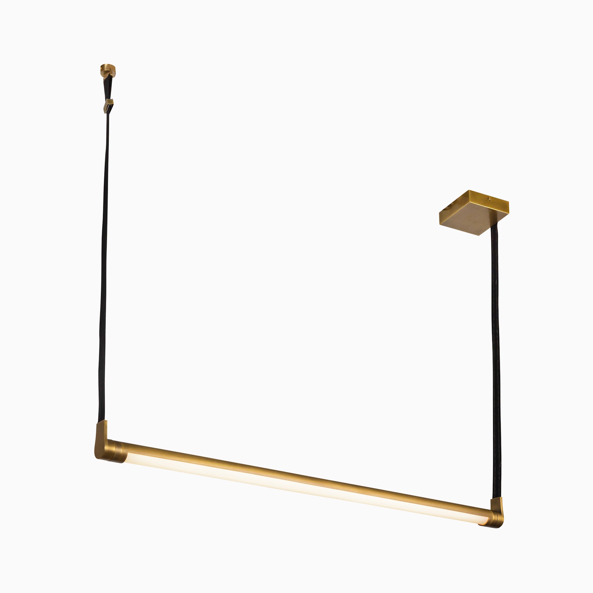 Carson 41" LED Linear Pendant in Vintage Brass, Universal Voltage