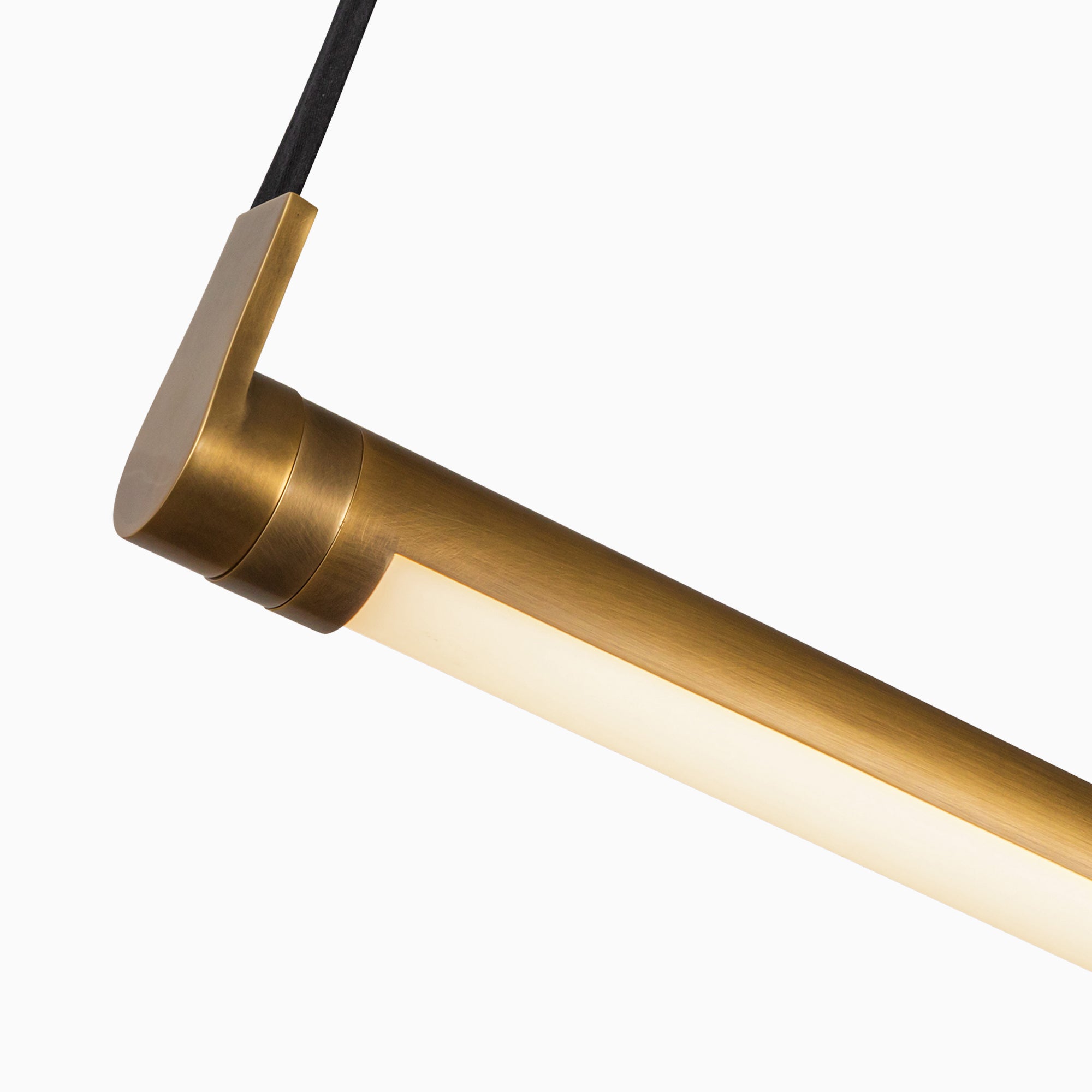 Carson 41" LED Linear Pendant in Vintage Brass, Universal Voltage