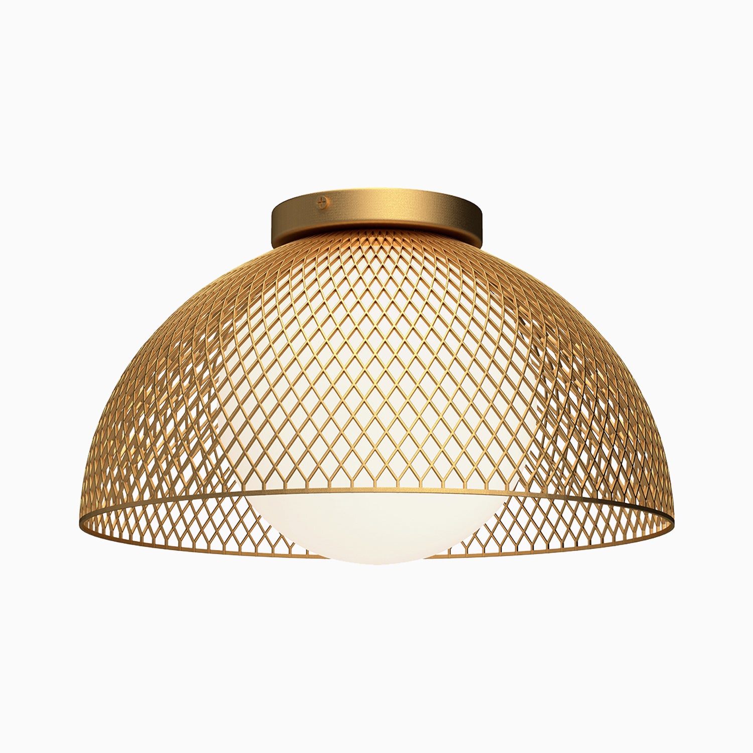 Colleen 12" 1 Light Flush Mount in Gold/Opal Matte Glass