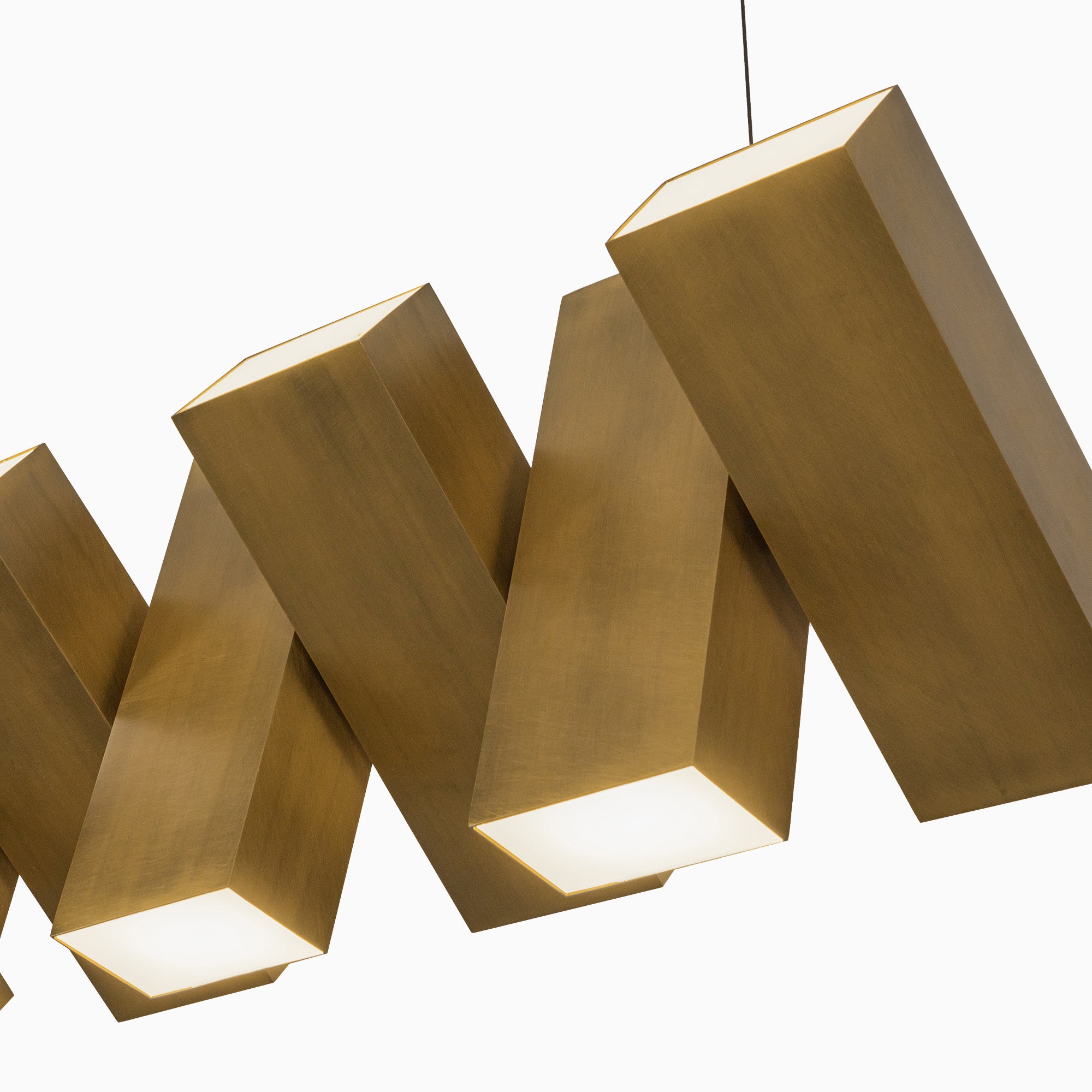 Jenkins 35" LED Linear Pendant in Vintage Brass, Universal Voltage