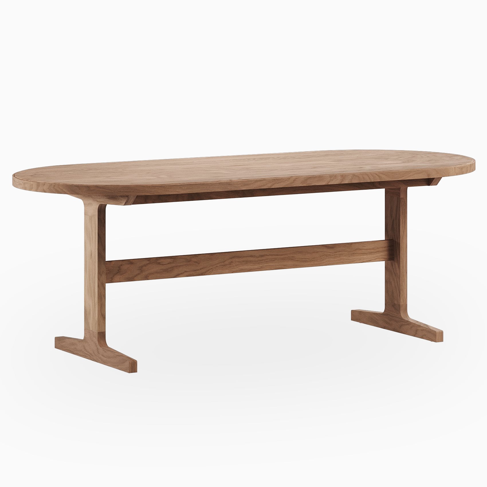 Fleurin Walnut Oval Dining Table in Matte, 84"