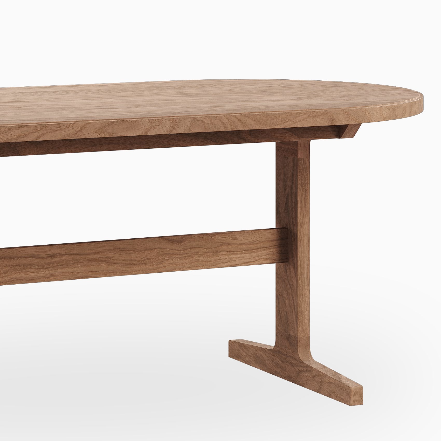Fleurin Walnut Oval Dining Table in Matte, 84"