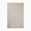 Textured beige hand loomed rug made of nylon and wool with a subtle woven pattern, creating a natural, fabric-like appearance. Perfect for warm, organic interiors.