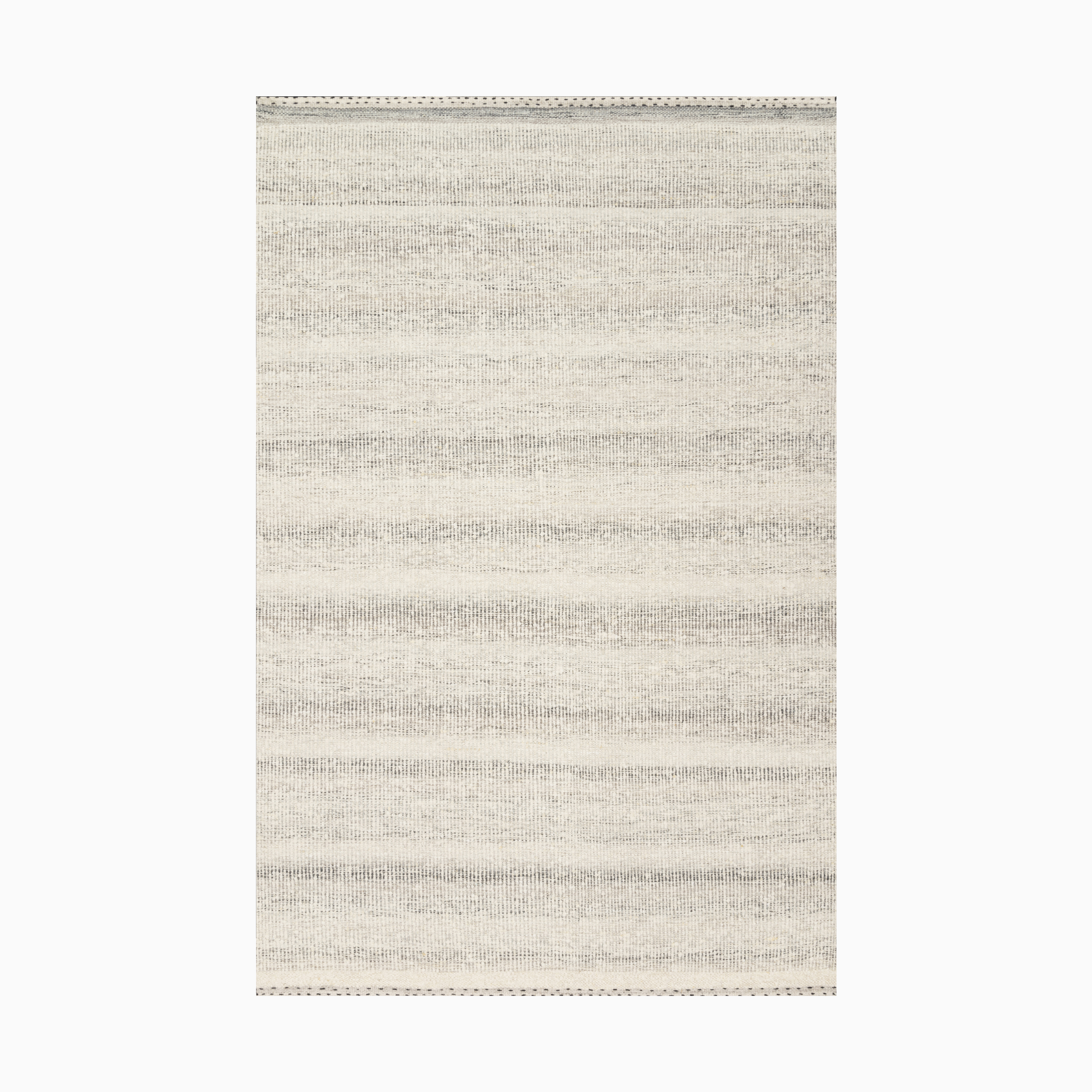 Evan Mini Ribbed Wool Rug Everson Rug in Pearl