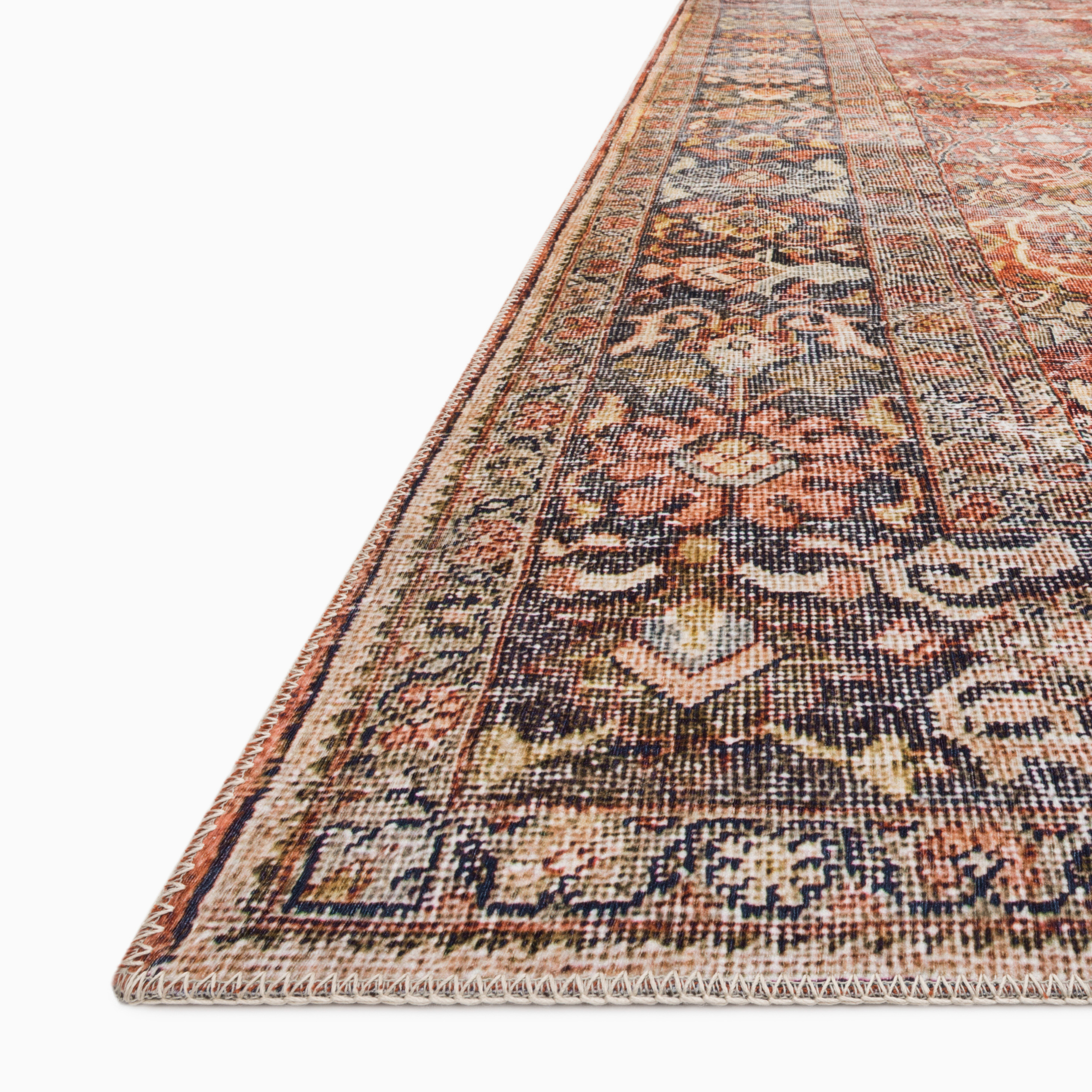 Hutchinson Rug in Brick / Navy
