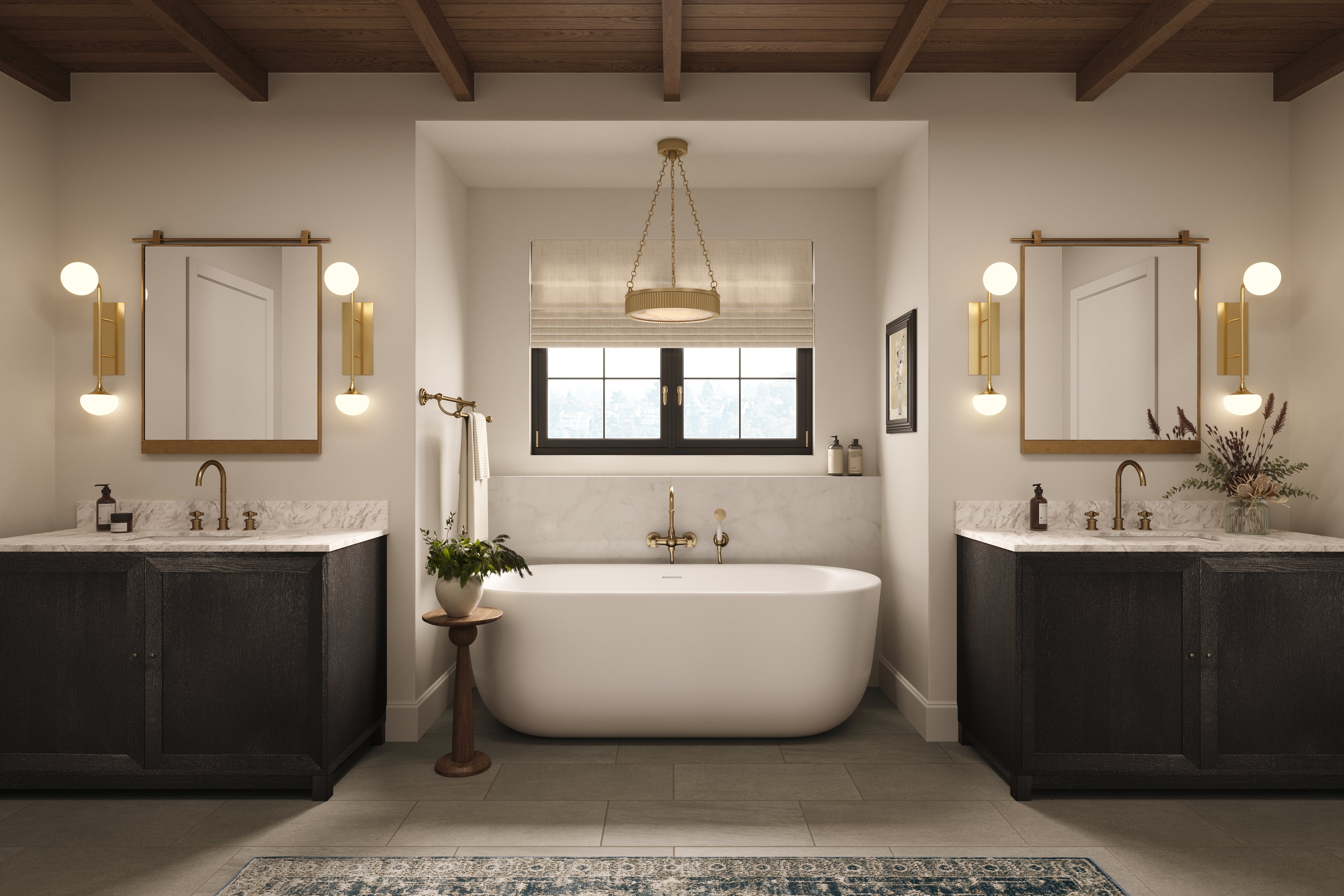 Clancy Small Mirror in Antique Brass