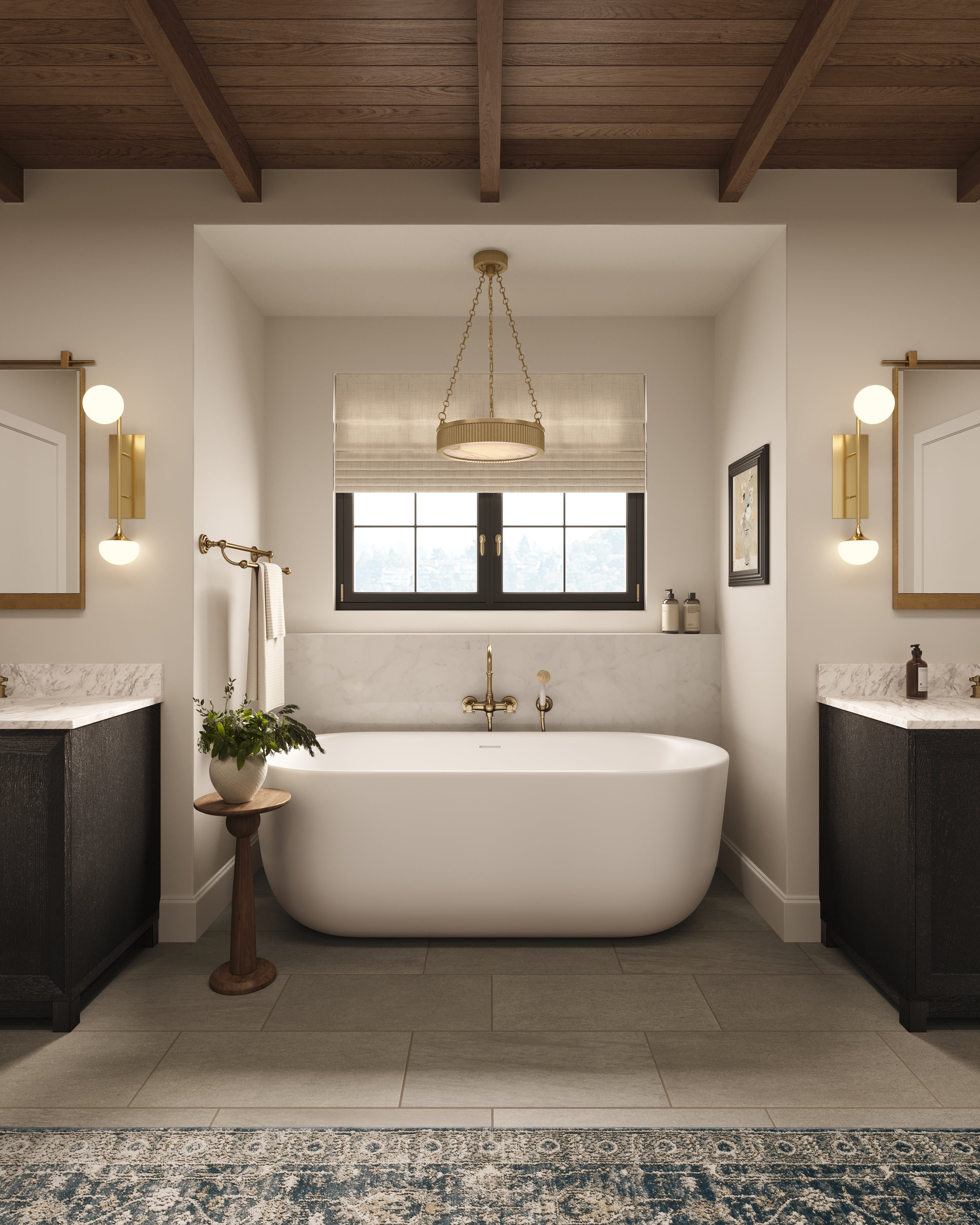 Matteo Pendant in Aged Brass