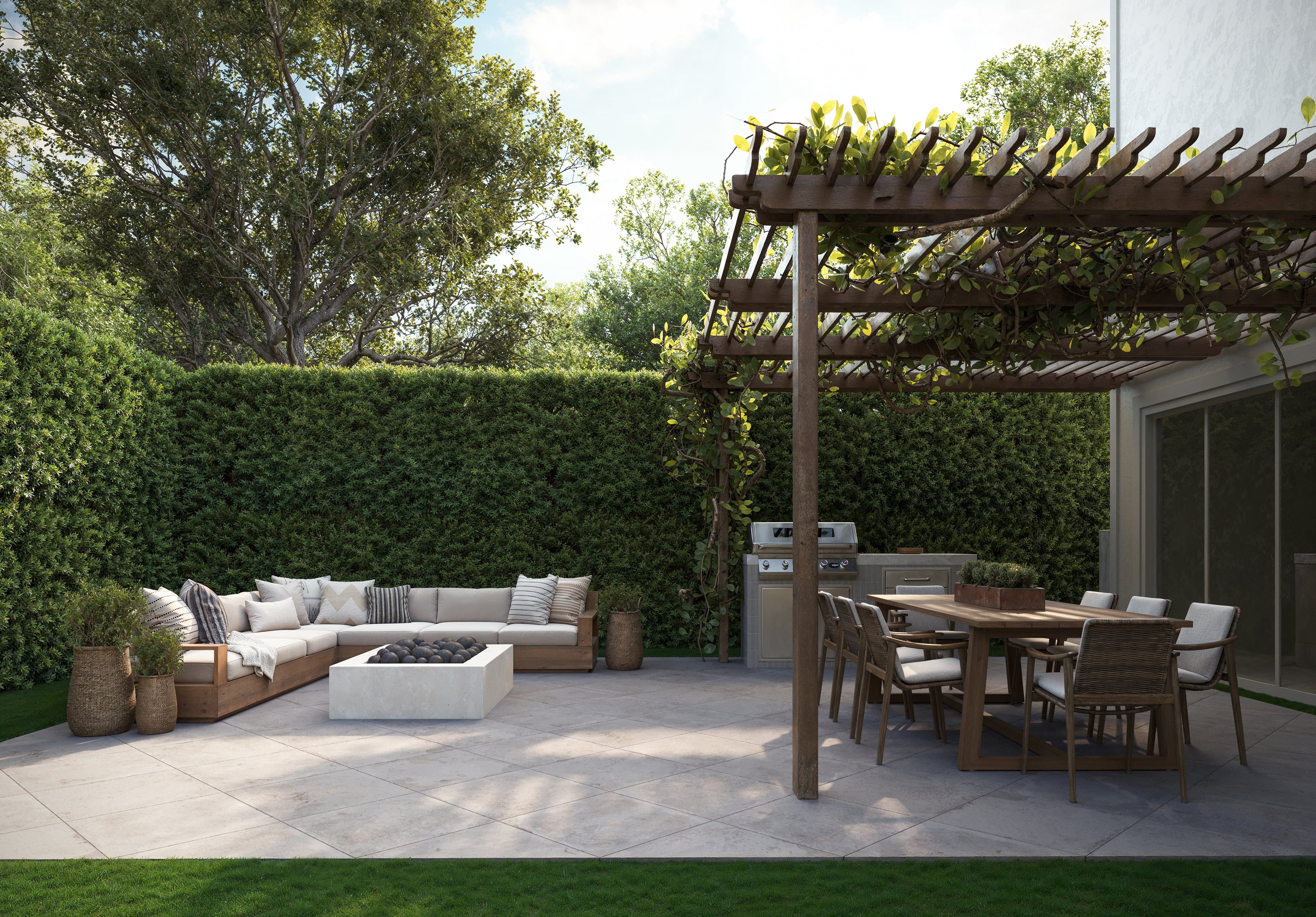 Bowden 24x24 Grip Porcelain 2cm Paver Tile in Oat