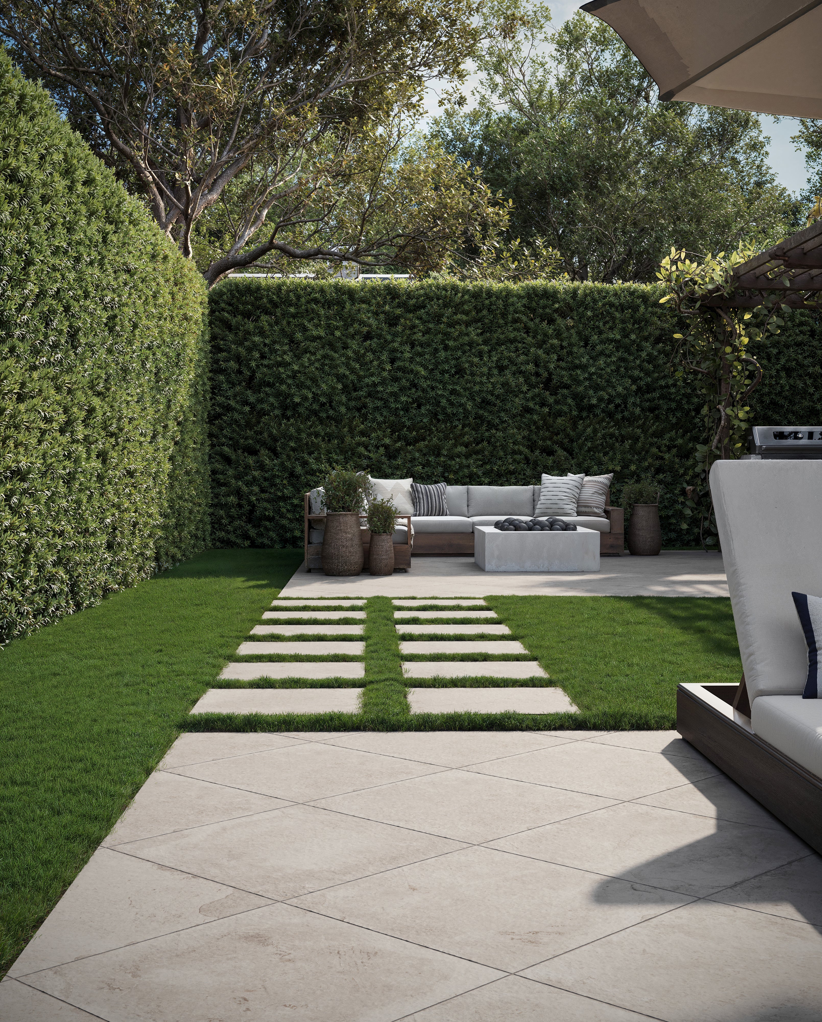 Bowden 24x24 Grip Porcelain 2cm Paver Tile in Oat