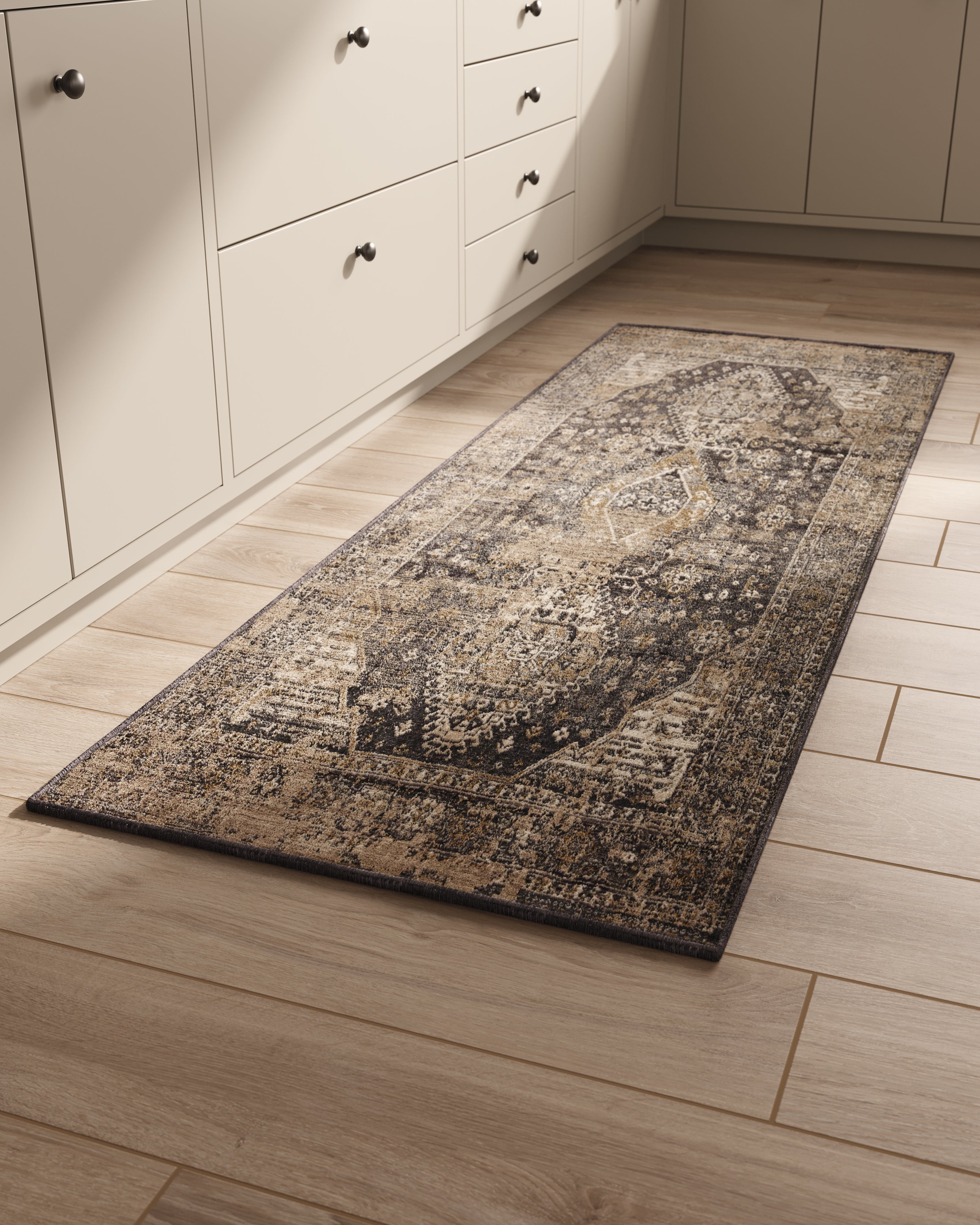 McGowan Polyester & Polypropylene Pile Rug in Midnight / Sand