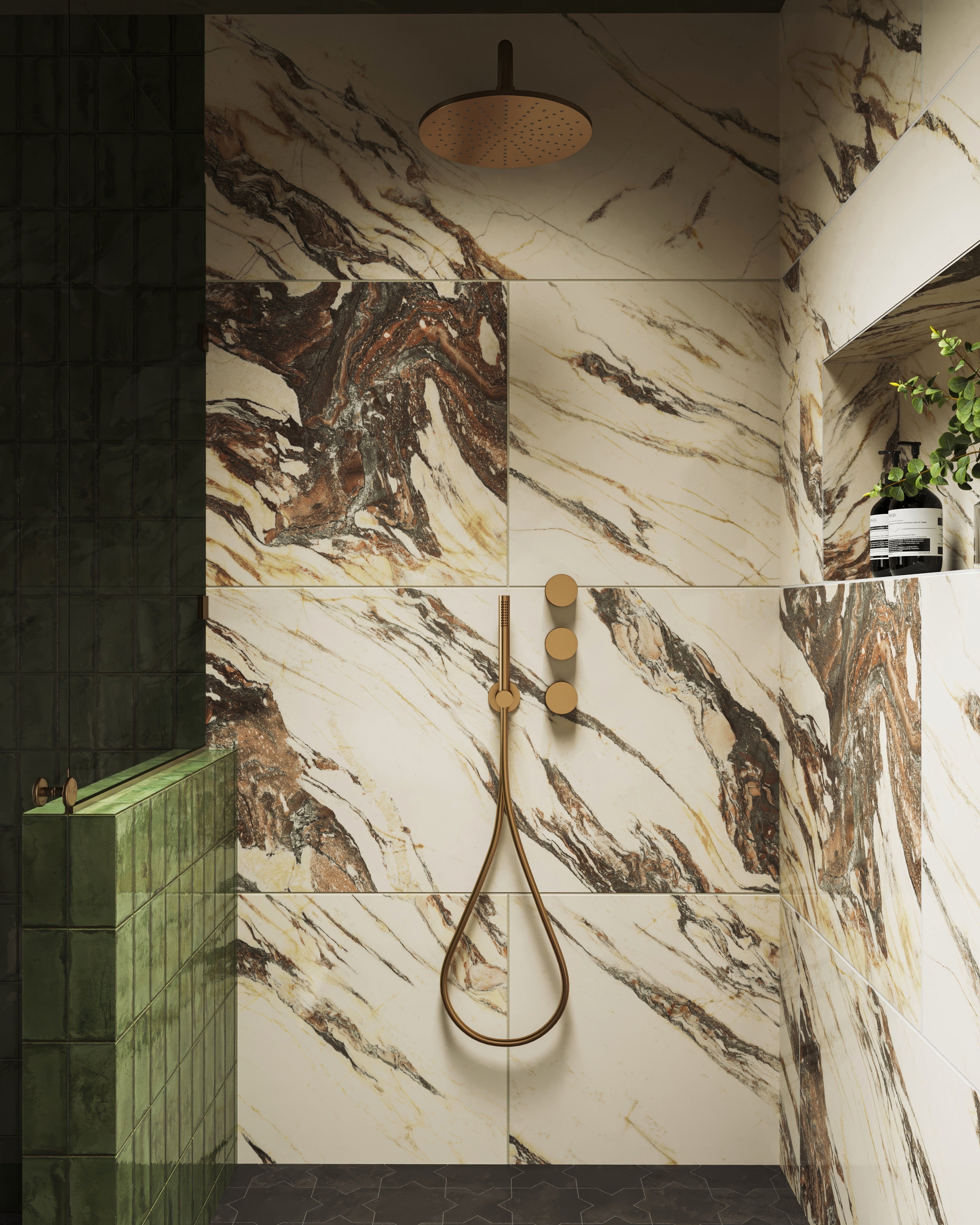 Aniston 24x48 Matte Porcelain Tile in Calacatta Viola