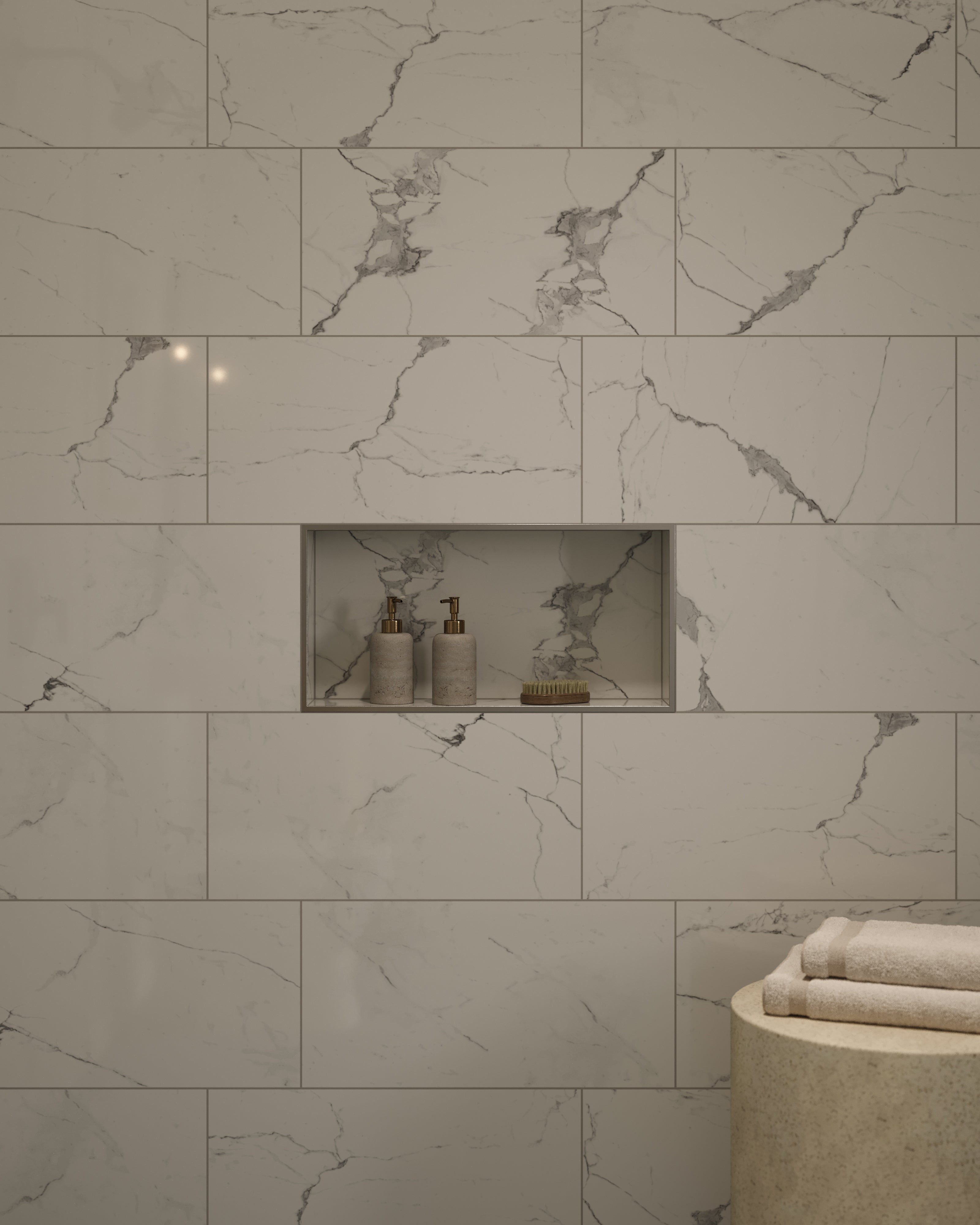 Leona 12x24 Polished Porcelain Tile in Calacatta