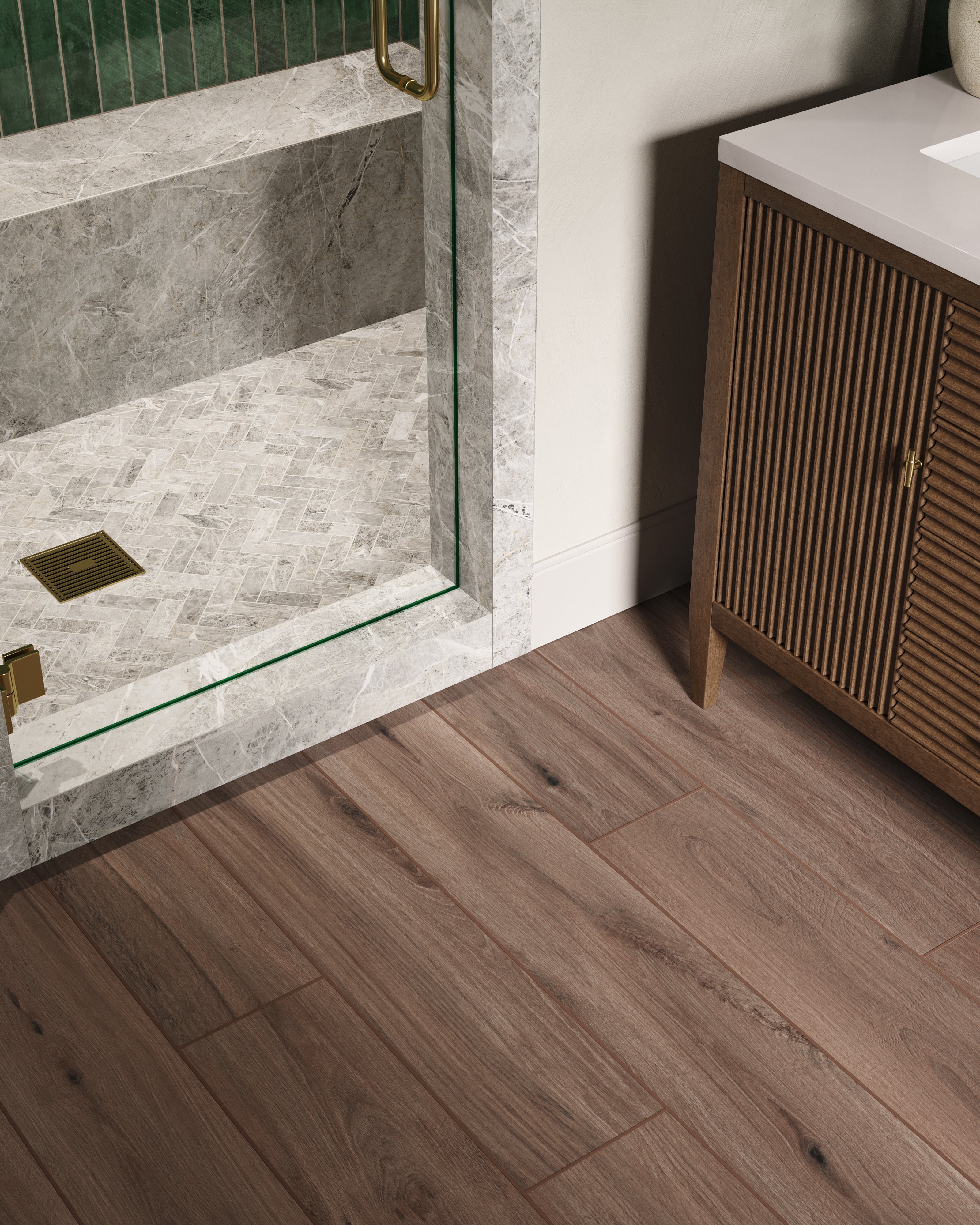 Preston 8x48 Matte Porcelain Tile in Chestnut