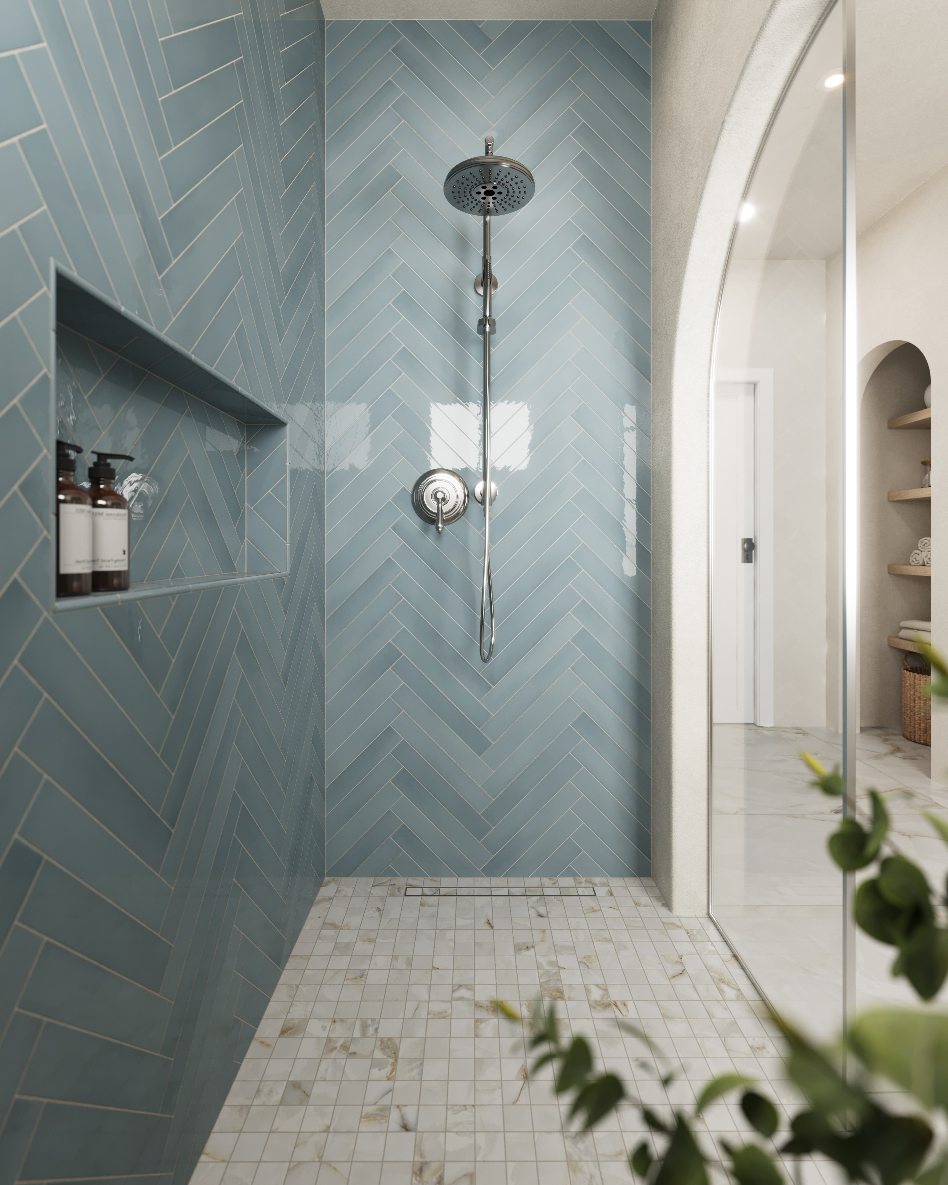 Maisie 0.5x8 Jolly Glossy Porcelain Tile in Ocean