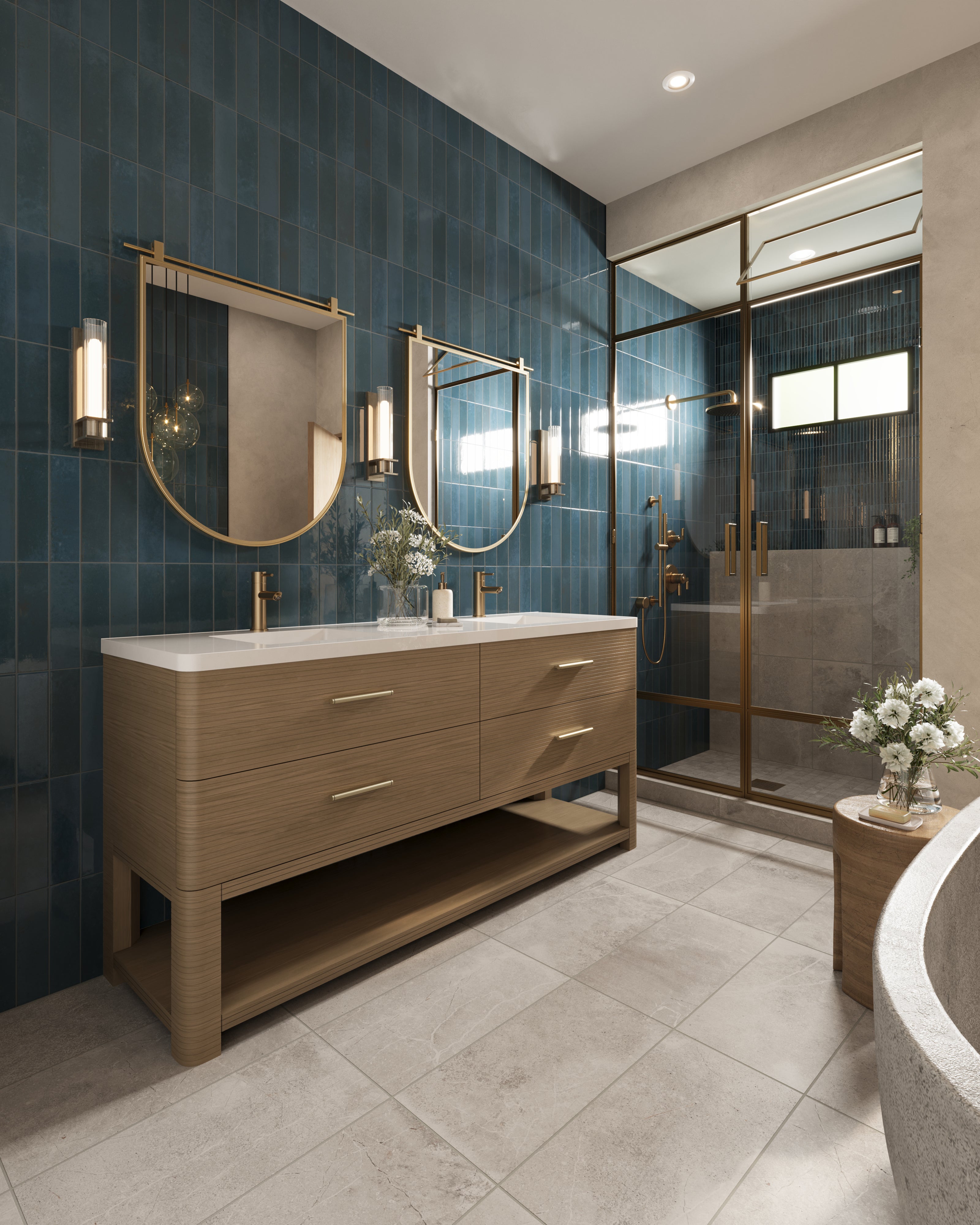Makenna 3x11 Glossy Porcelain Tile in Indigo