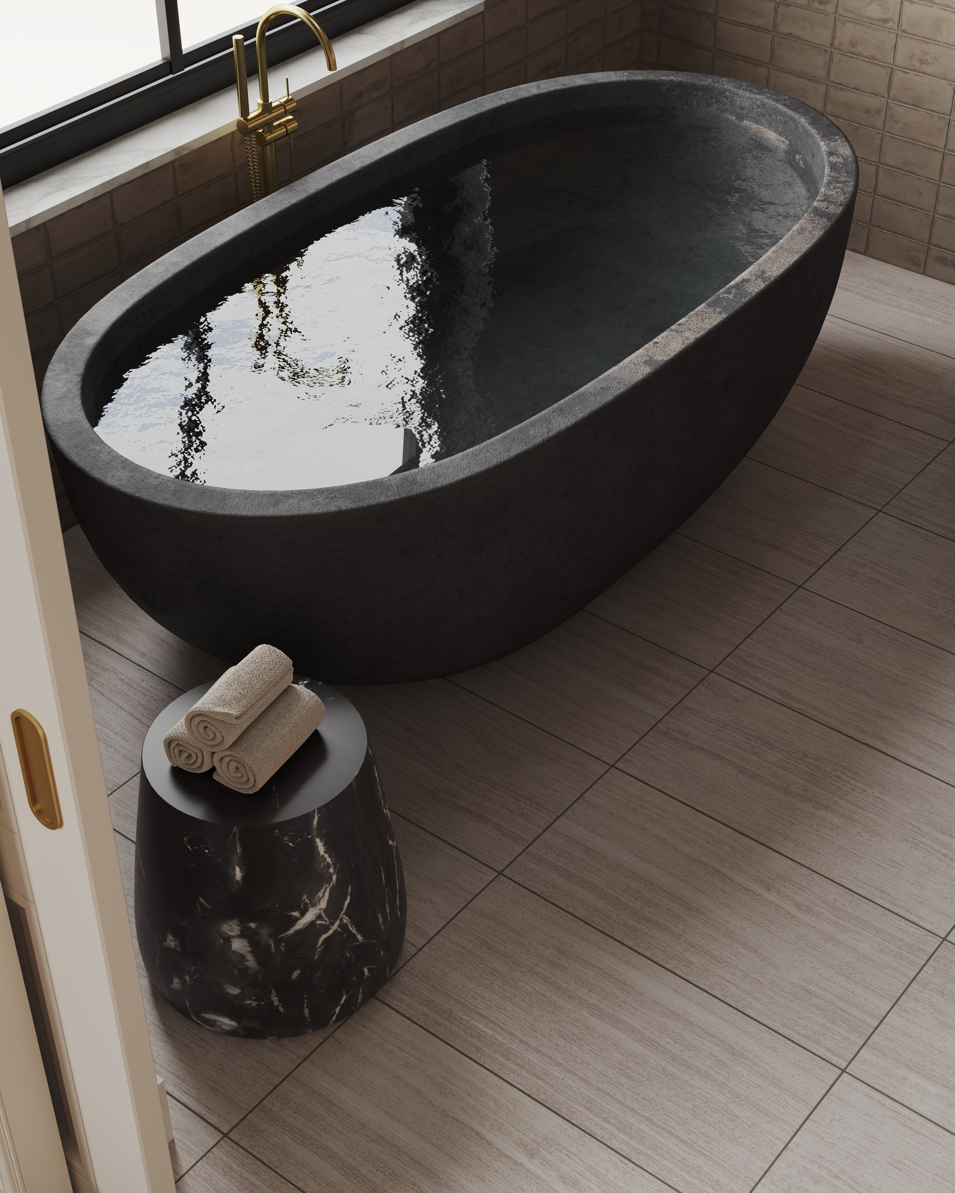 Hendrix 12x24 Matte Porcelain Tile in Taupe