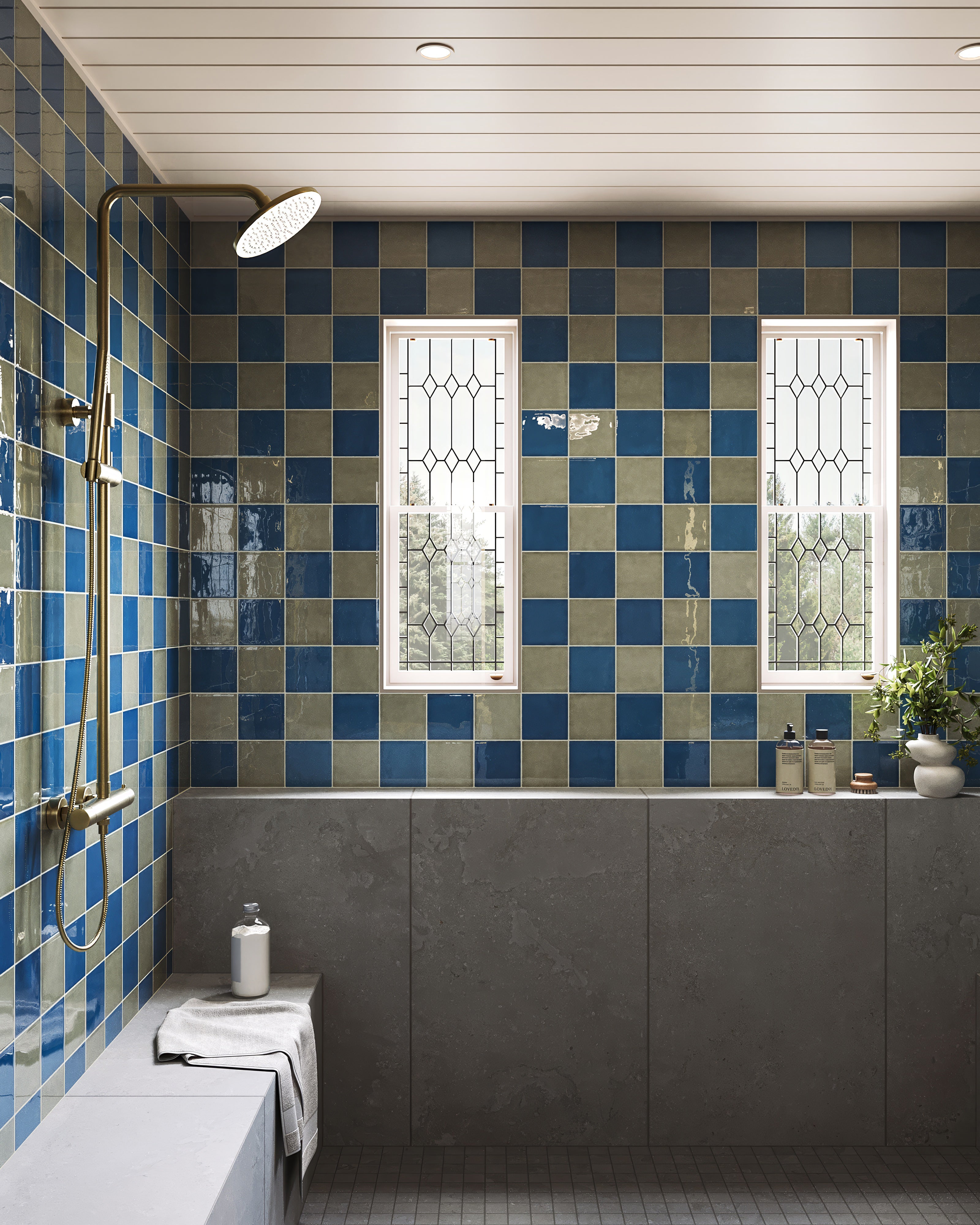 Mikayla 5x5 Glossy Ceramic Tile in Cerulean