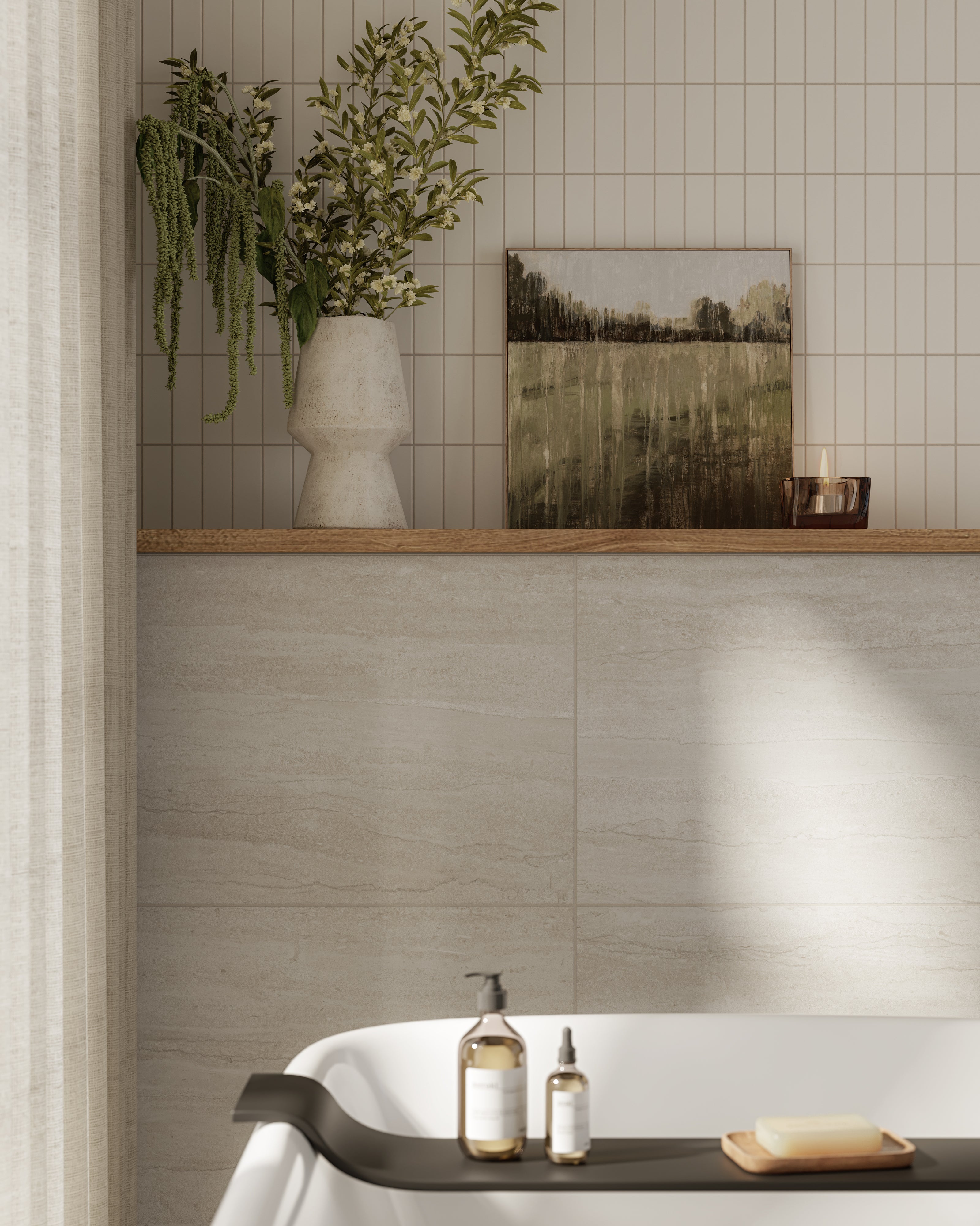 Dani 1.6x5 Matte Ceramic Tile in Cream