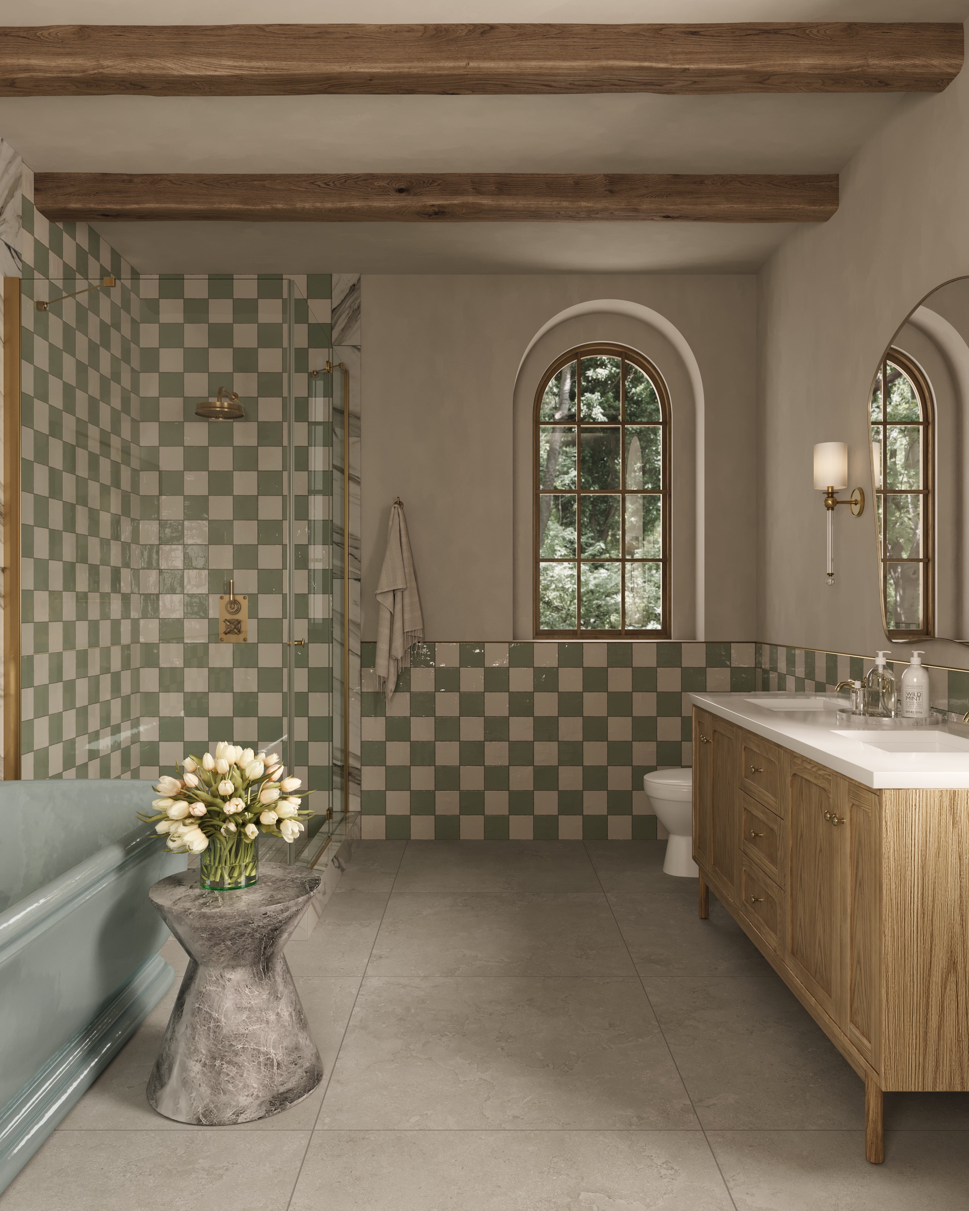 Harper 5x5 Glossy Ceramic Tile in Basil