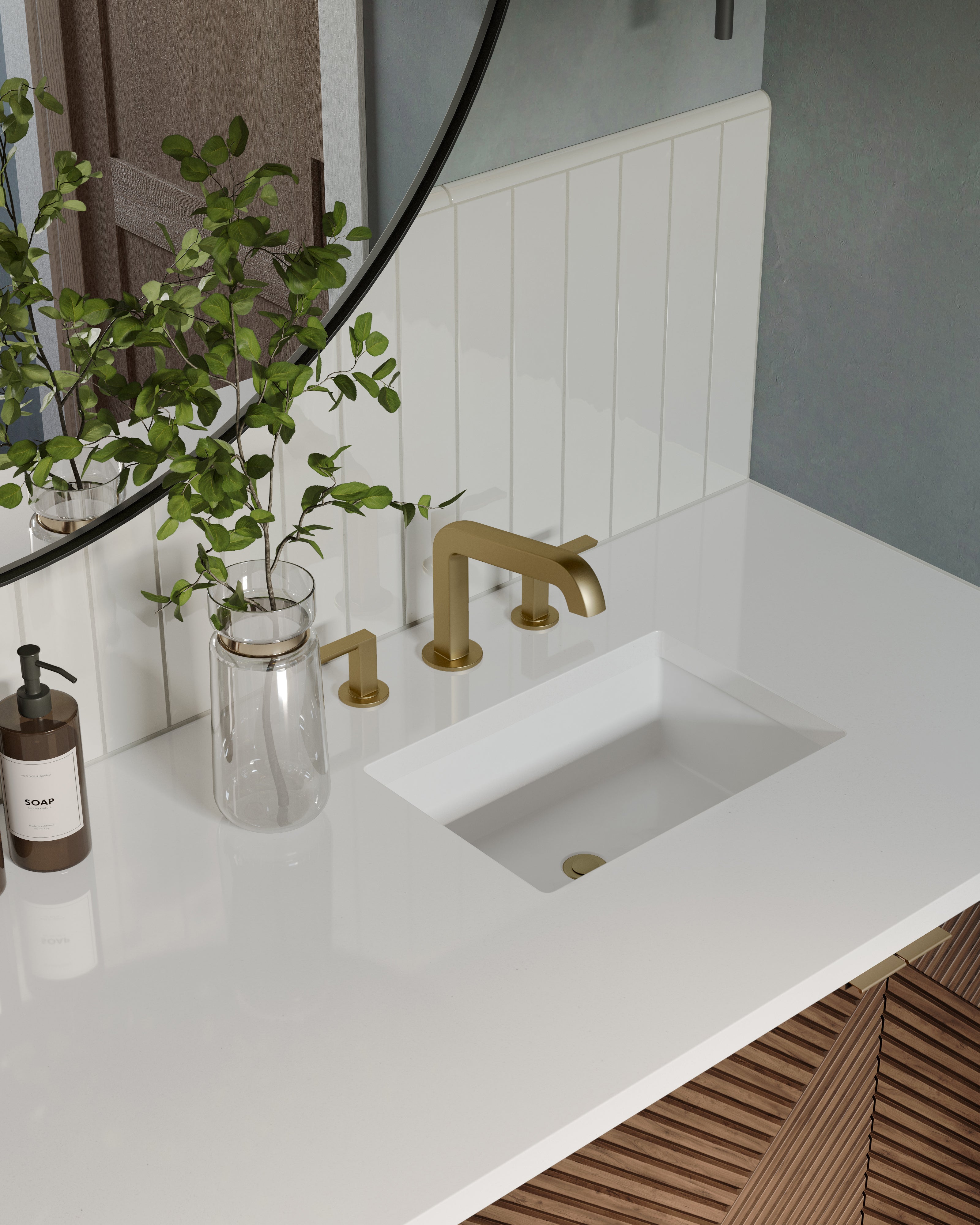 TREFLE＋1 ホワイト スワンタンク Jaden 0.75x16 Glossy Ceramic Bullnose Tile in Eggshell