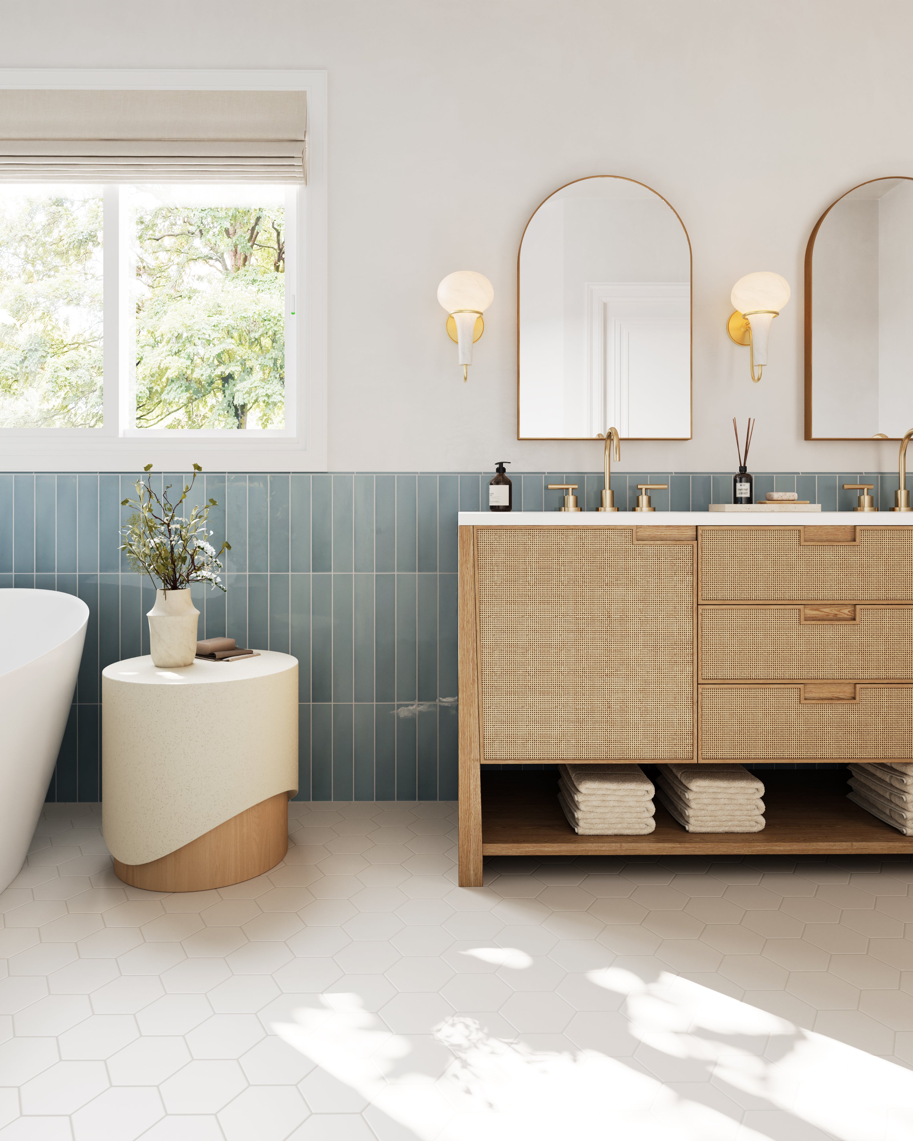 Maisie 0.5x8 Jolly Glossy Porcelain Tile in Ocean