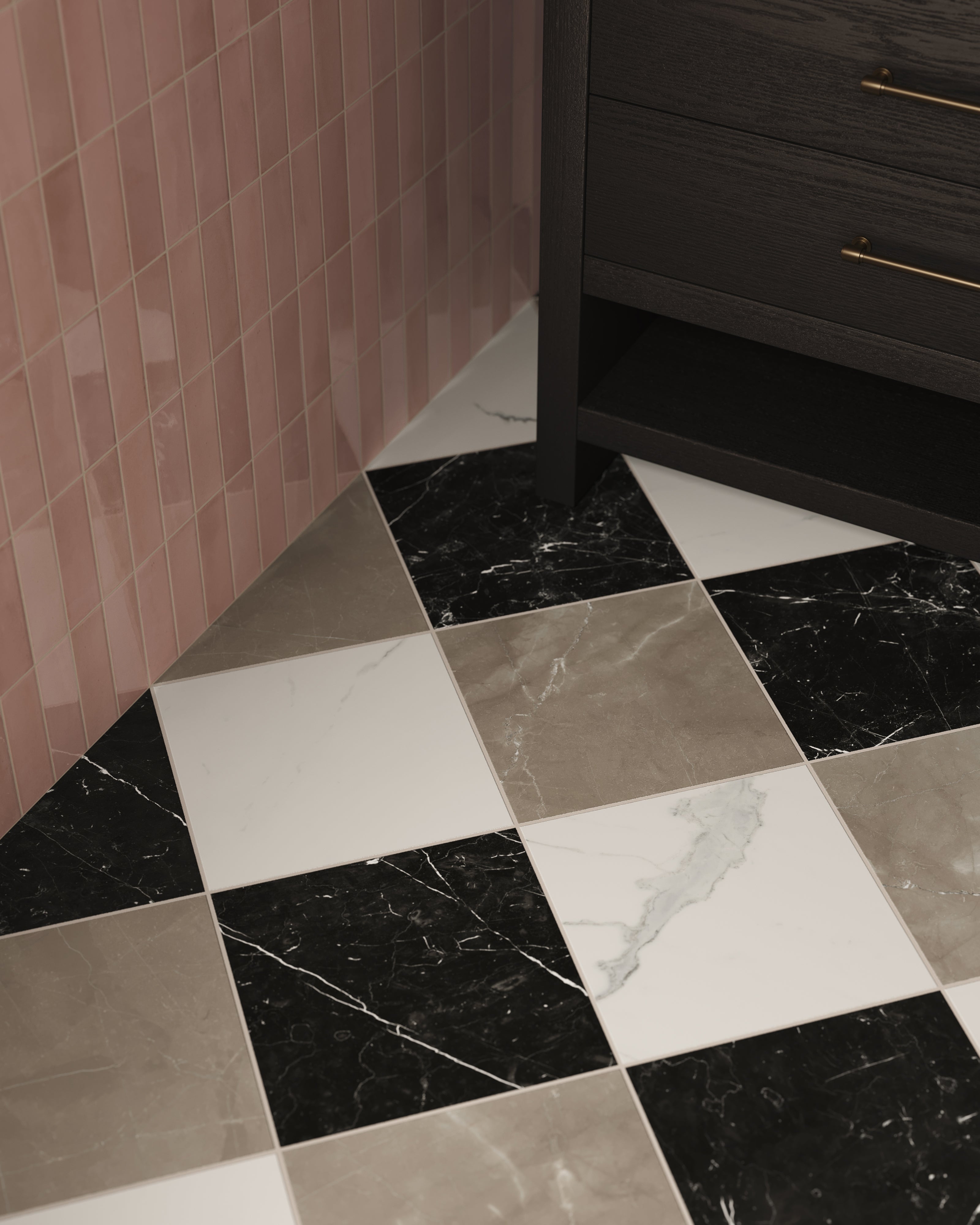 Leona 12x12 Matte Porcelain Tile in Nero Marquina