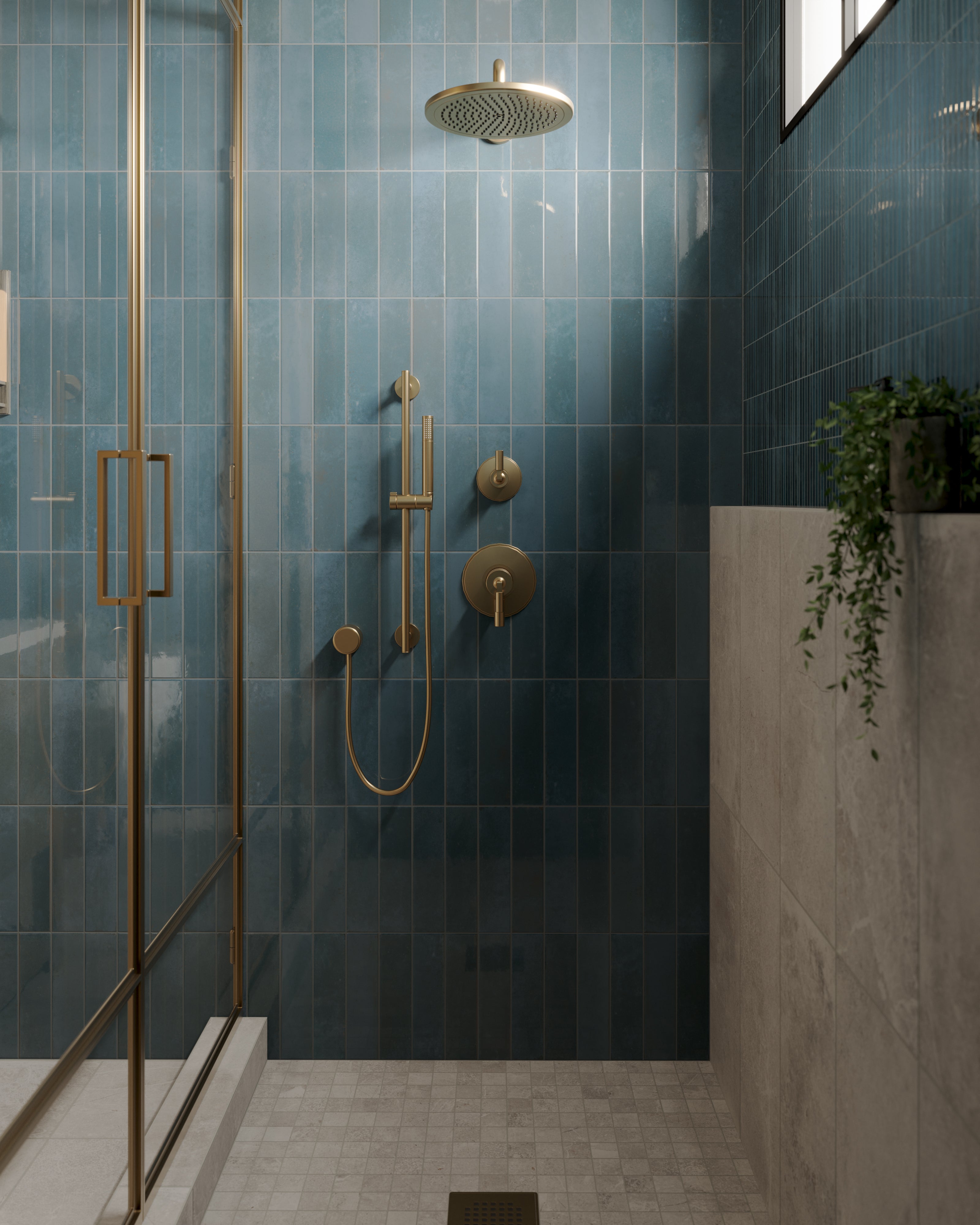 JJJ様Pissei primapelle Mサイズ Blu Indigo Makenna 3x11 Glossy Porcelain Tile in Indigo