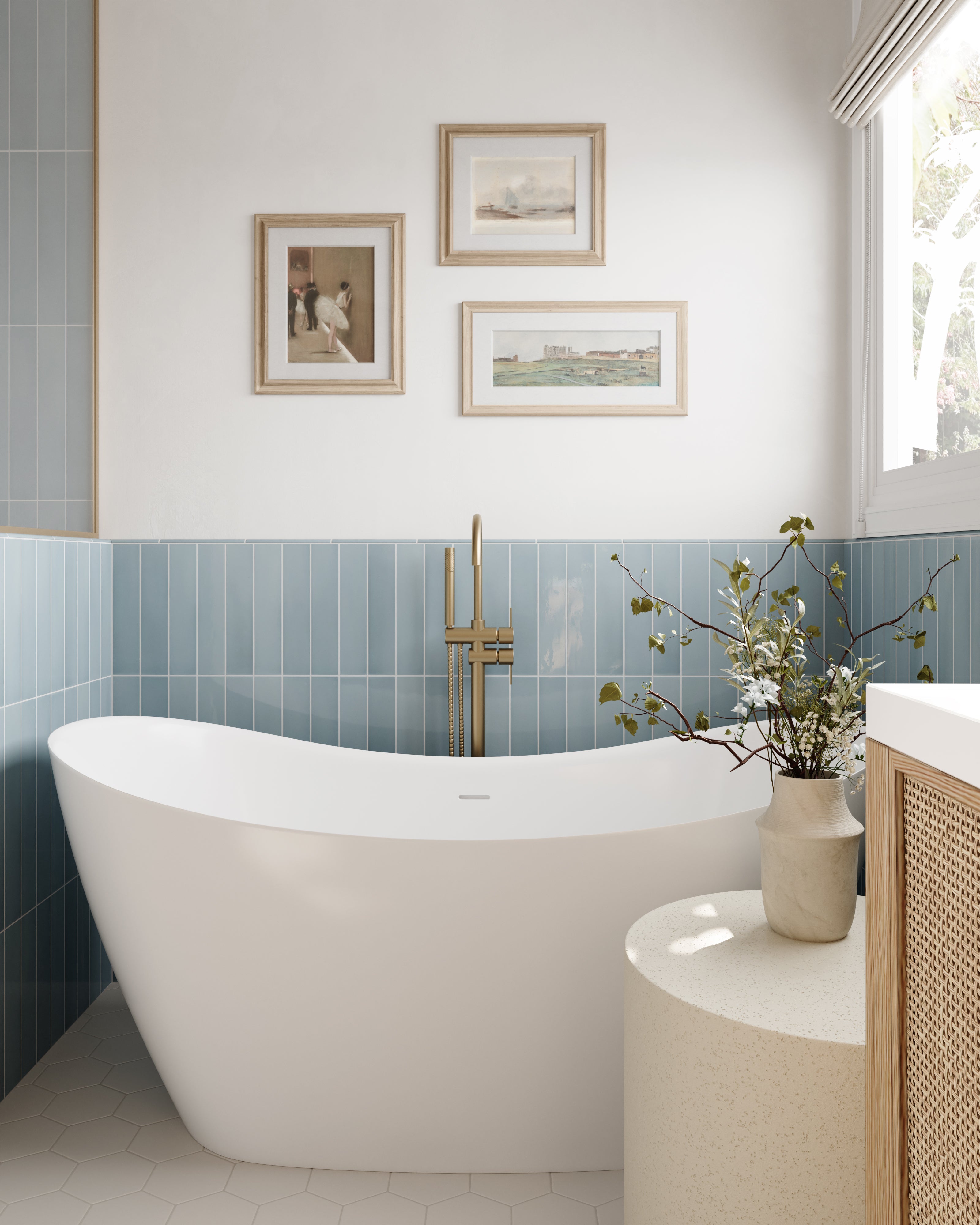 Maisie 0.5x8 Jolly Glossy Porcelain Tile in Ocean