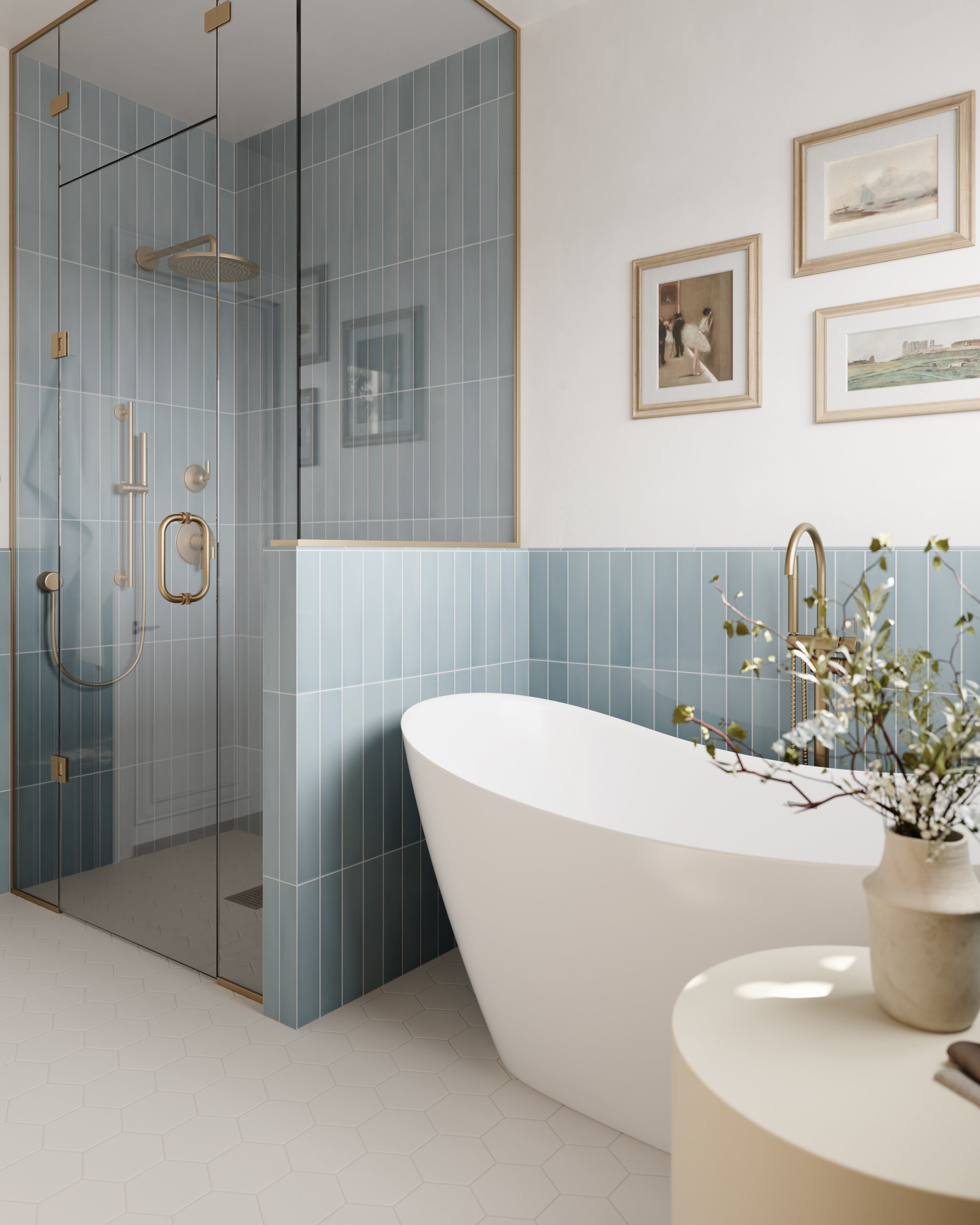 Maisie 0.5x8 Jolly Glossy Porcelain Tile in Ocean