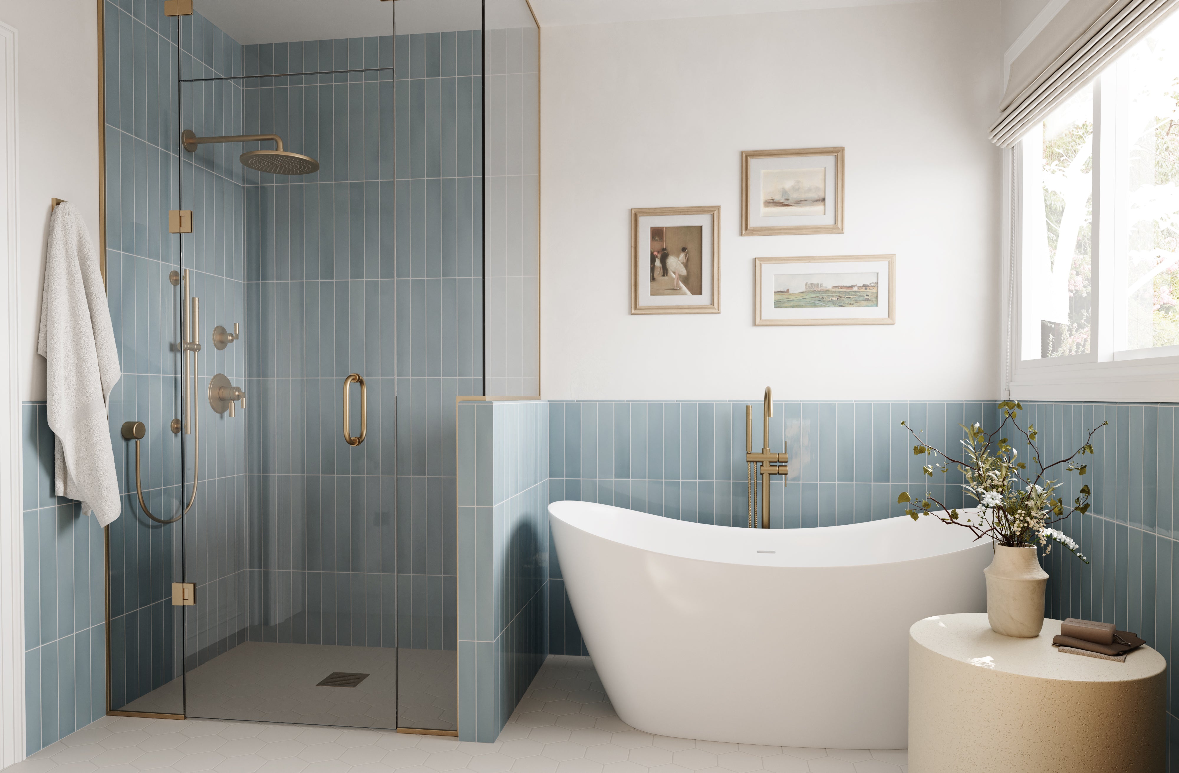 Maisie 0.5x8 Jolly Glossy Porcelain Tile in Ocean