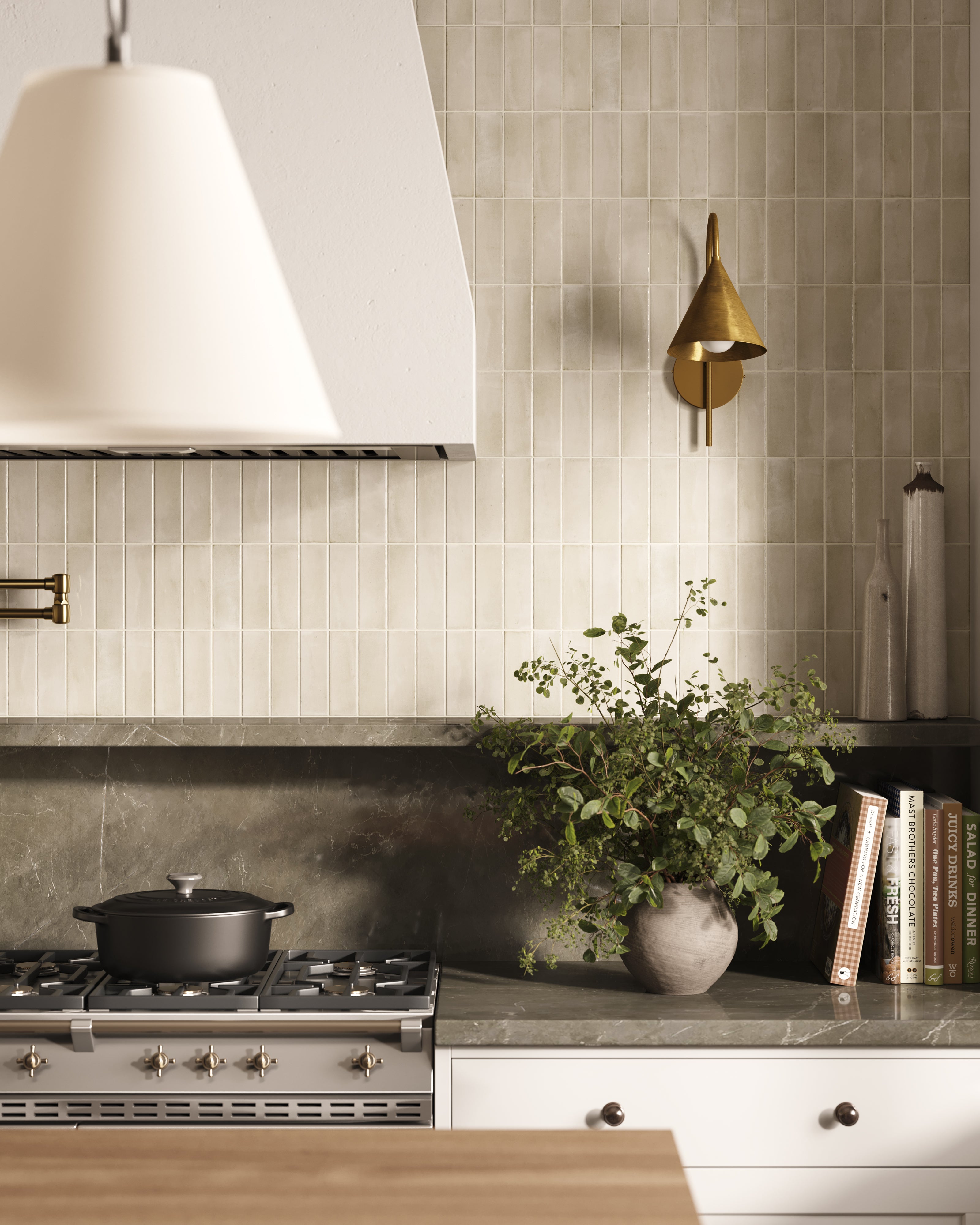 Natasha 2x6 Glossy Porcelain Tile in Bone