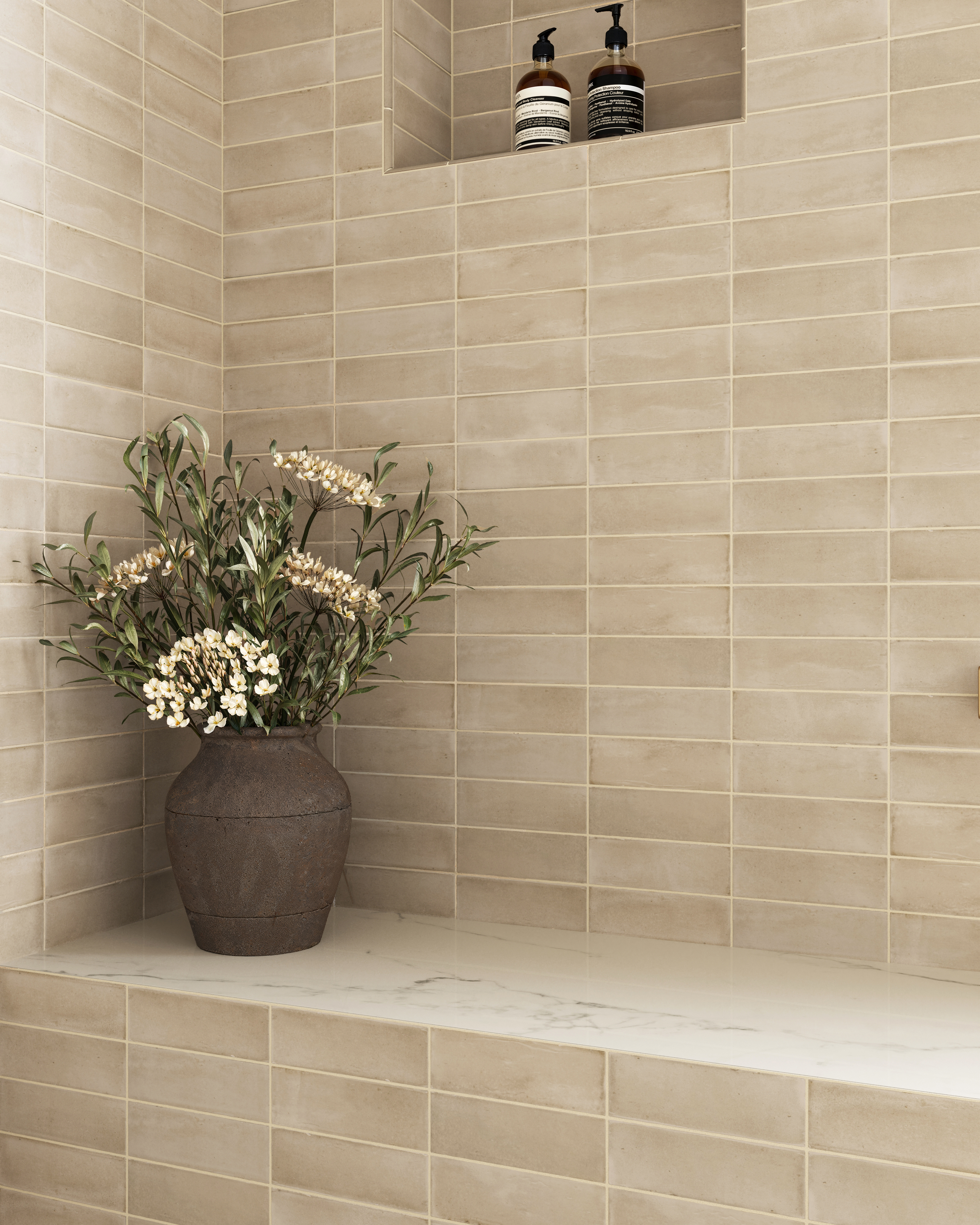 Natasha 0.5x8 Jolly Matte Ceramic Tile Trim in Bone