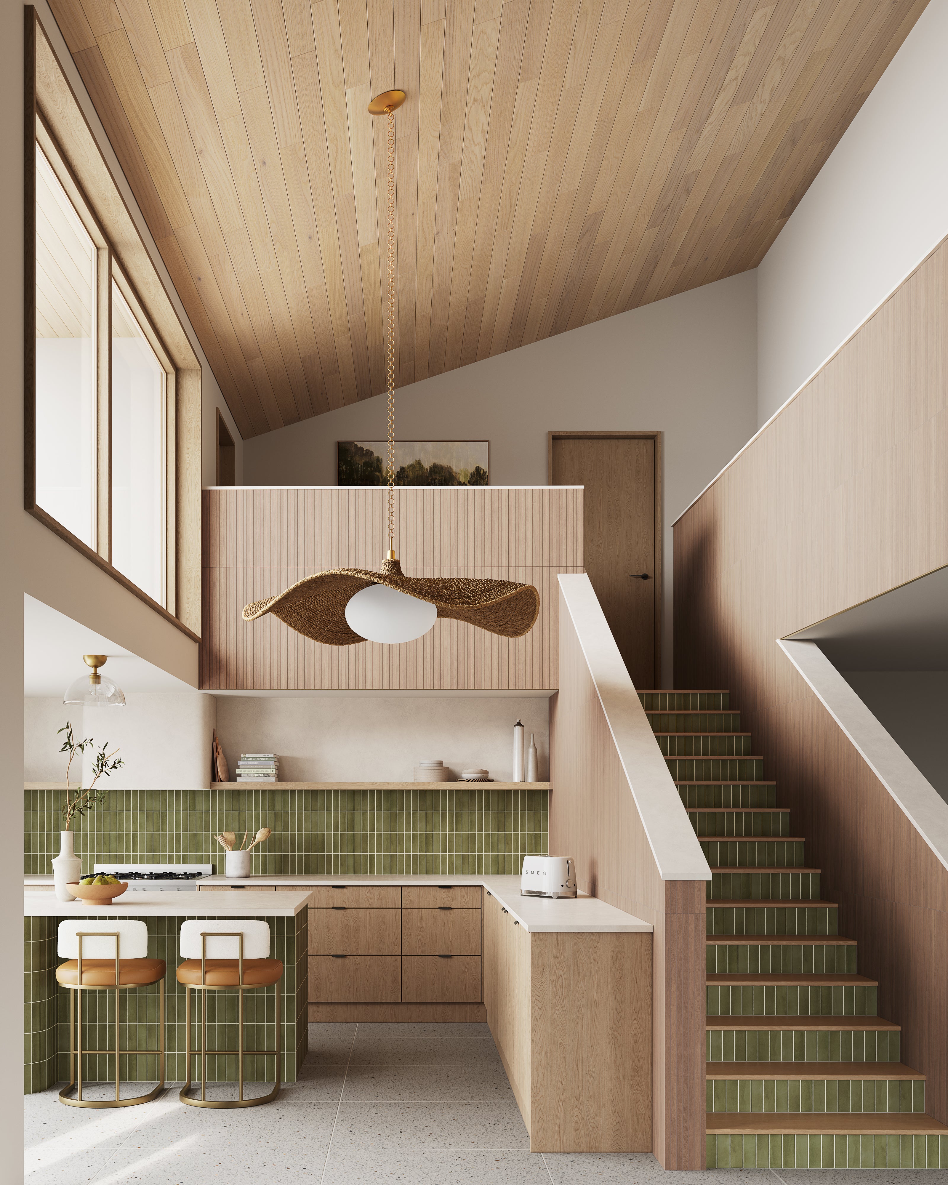 Nora 8x48 Matte Porcelain Mosaic Tile in Honey