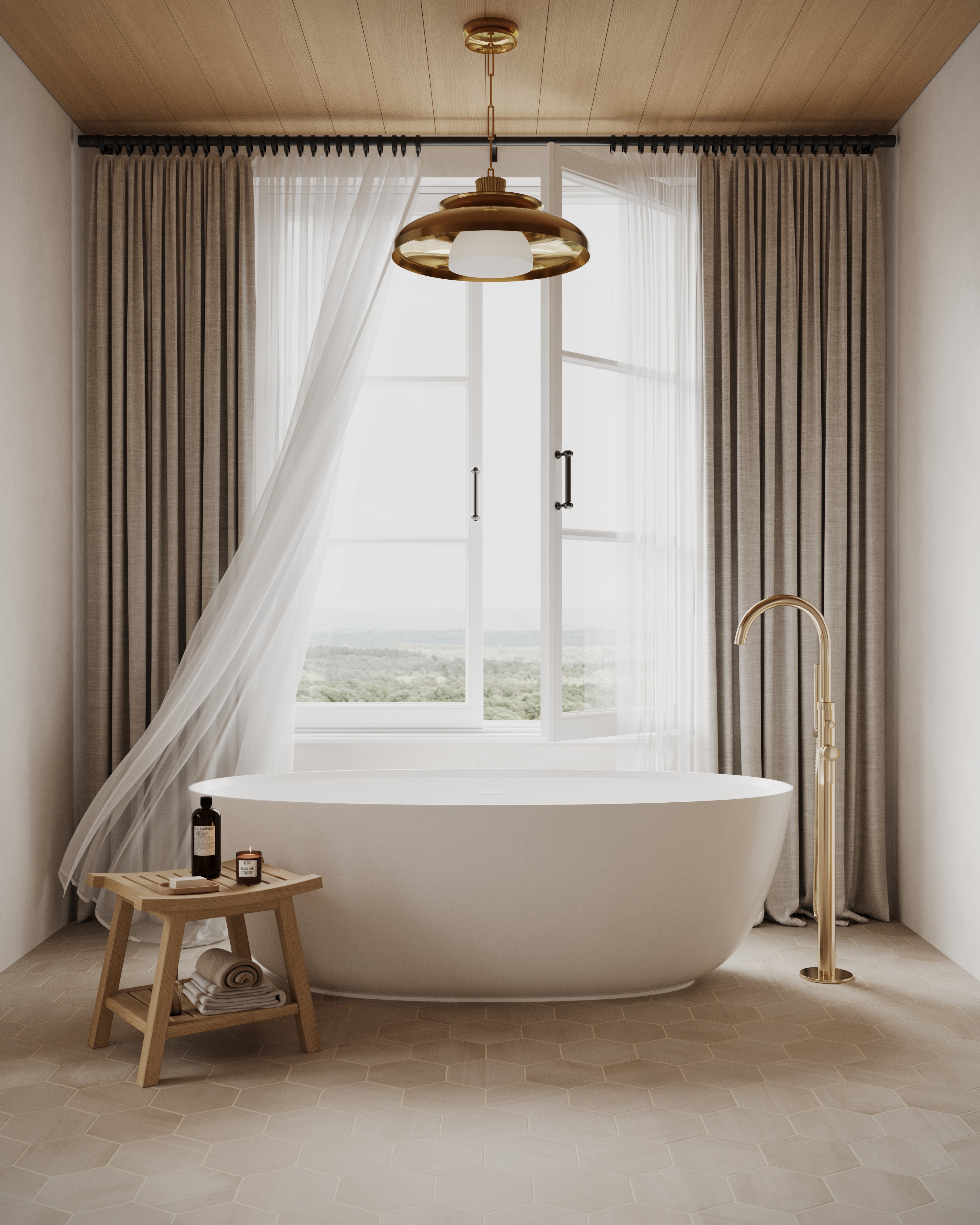 Carly 22" Pendant in Vintage Brass