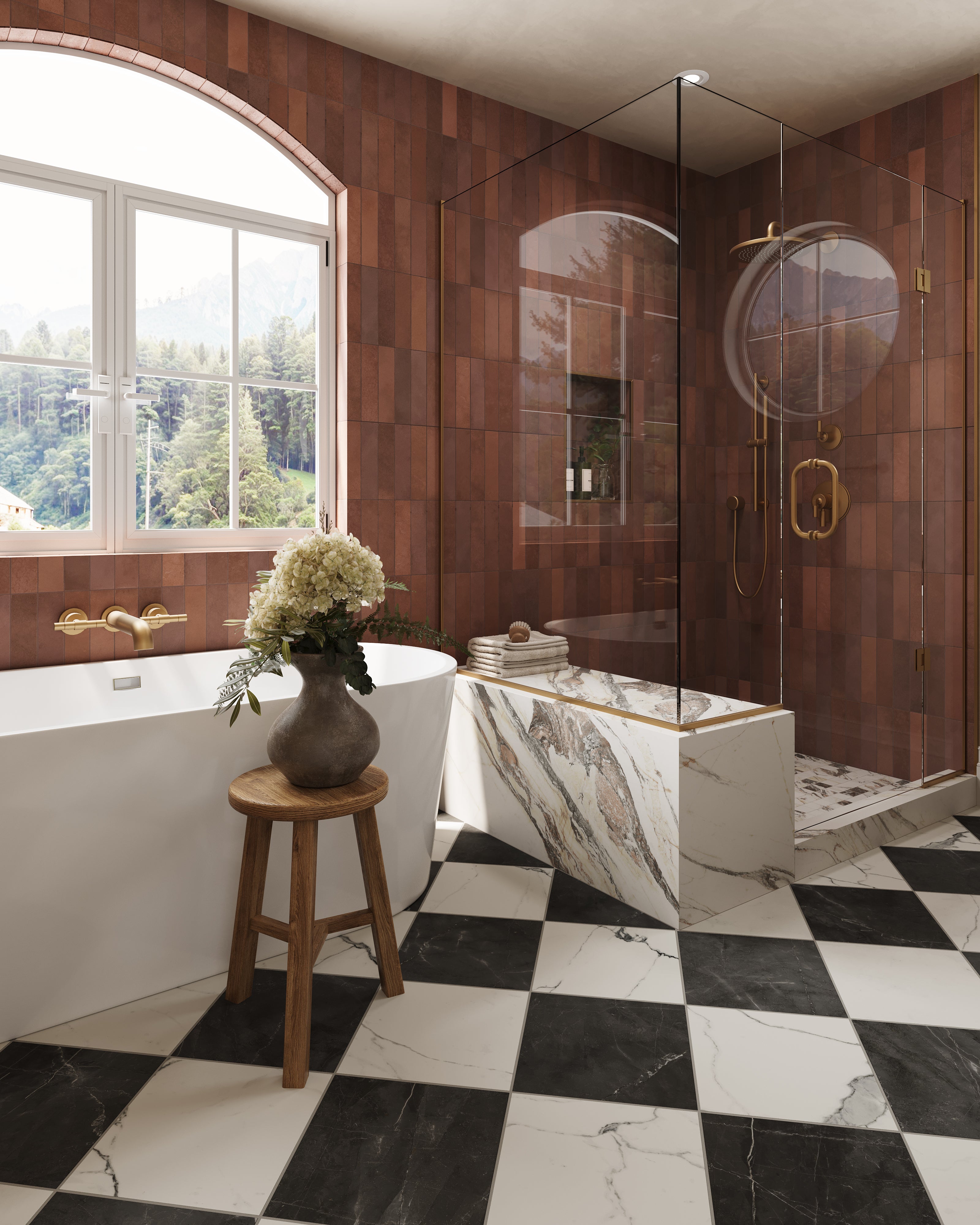 Juliet 2.5x10 Matte Porcelain Tile in Rust