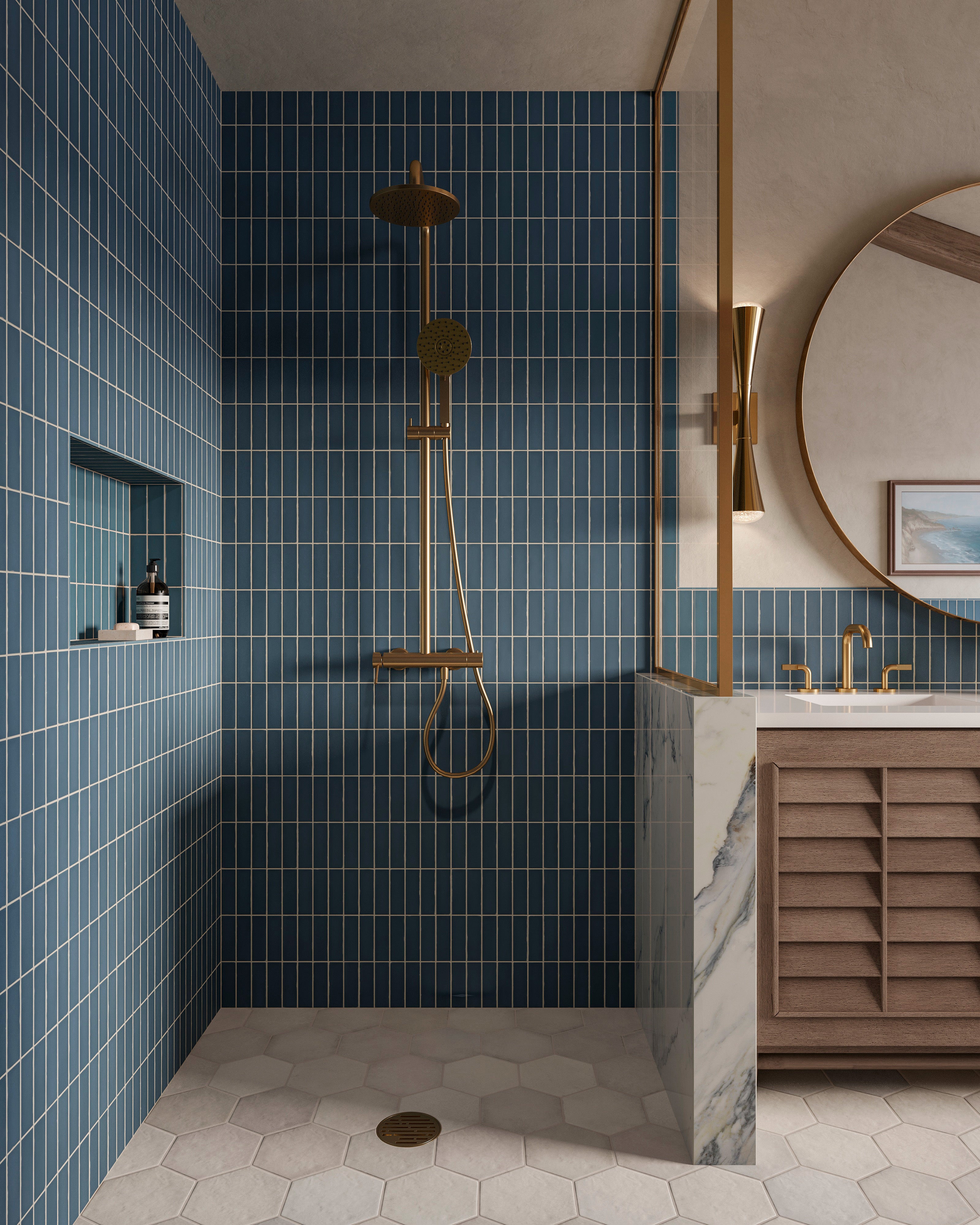 Dani 0.3x5 Trim Matte Porcelain Tile in Denim